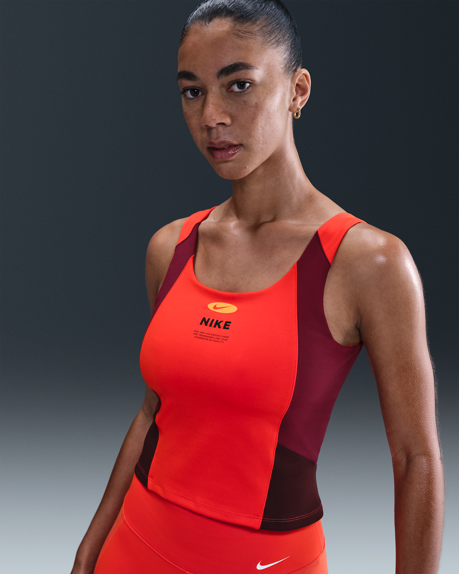 Nike One Women's Dri-FIT Tank Top - Picante Red/Team Red/Burgundy Crush