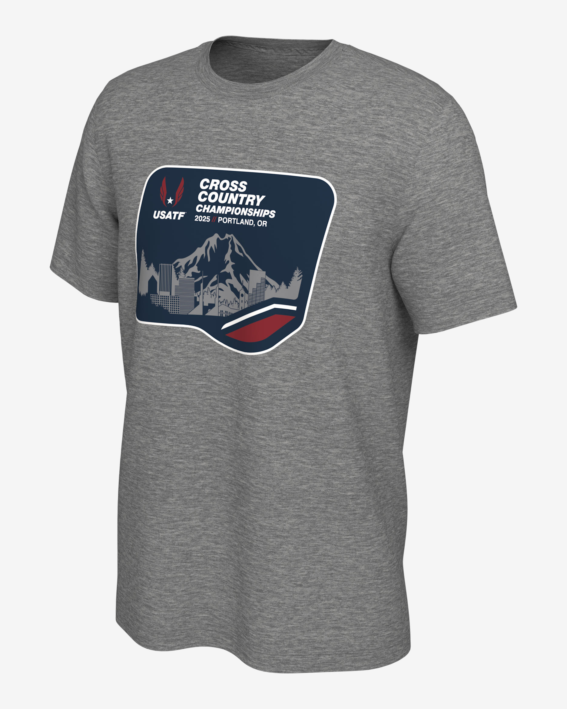 Playera de correr para hombre Nike USATF - Gris oscuro jaspeado