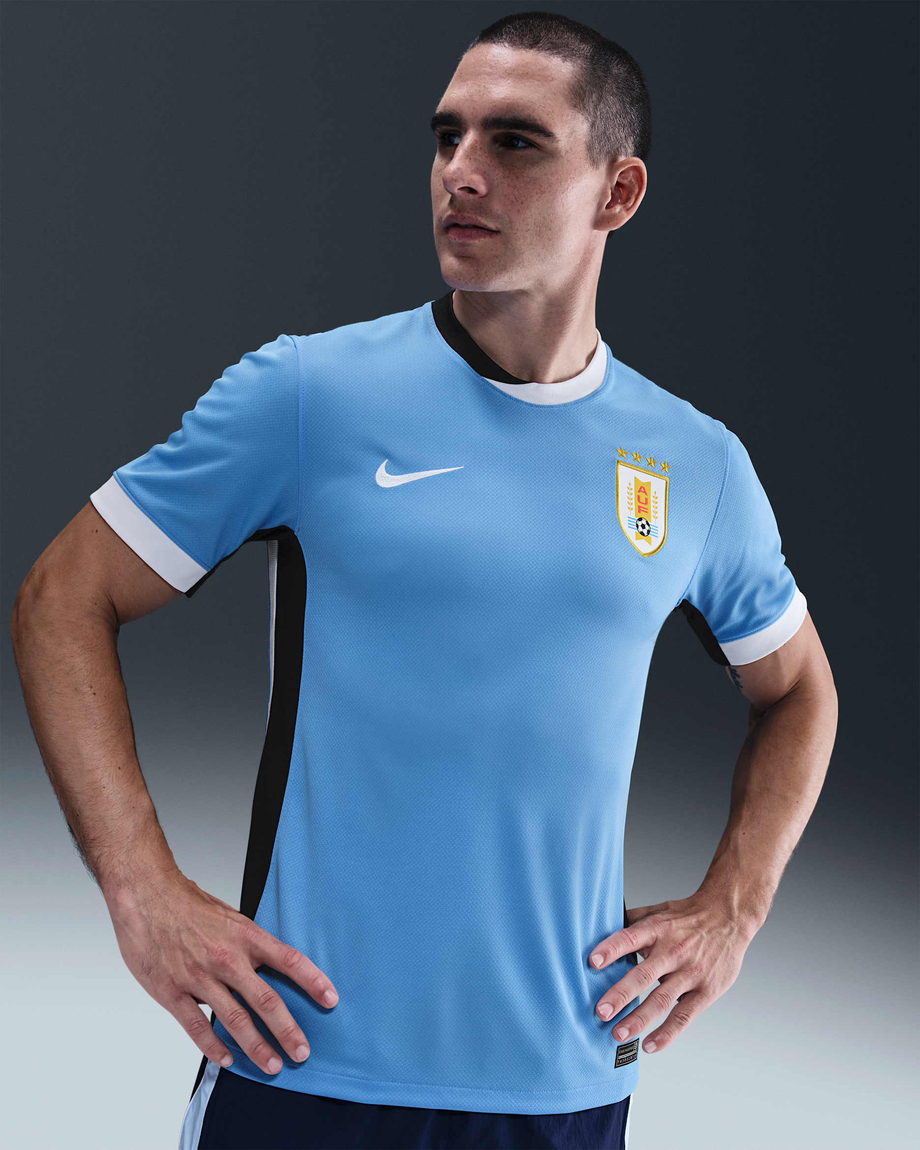 Uruguay 2024/25 Stadium Home (Men's Team) Men's Nike Dri-FIT Football Replica Shirt - University Blue/Black/White