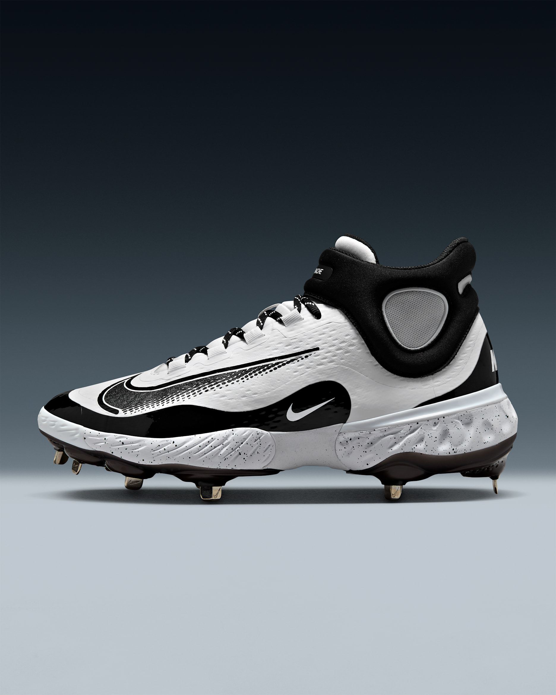 Nike Alpha Huarache Elite 4 Mid Men's Baseball Cleats - White/Black