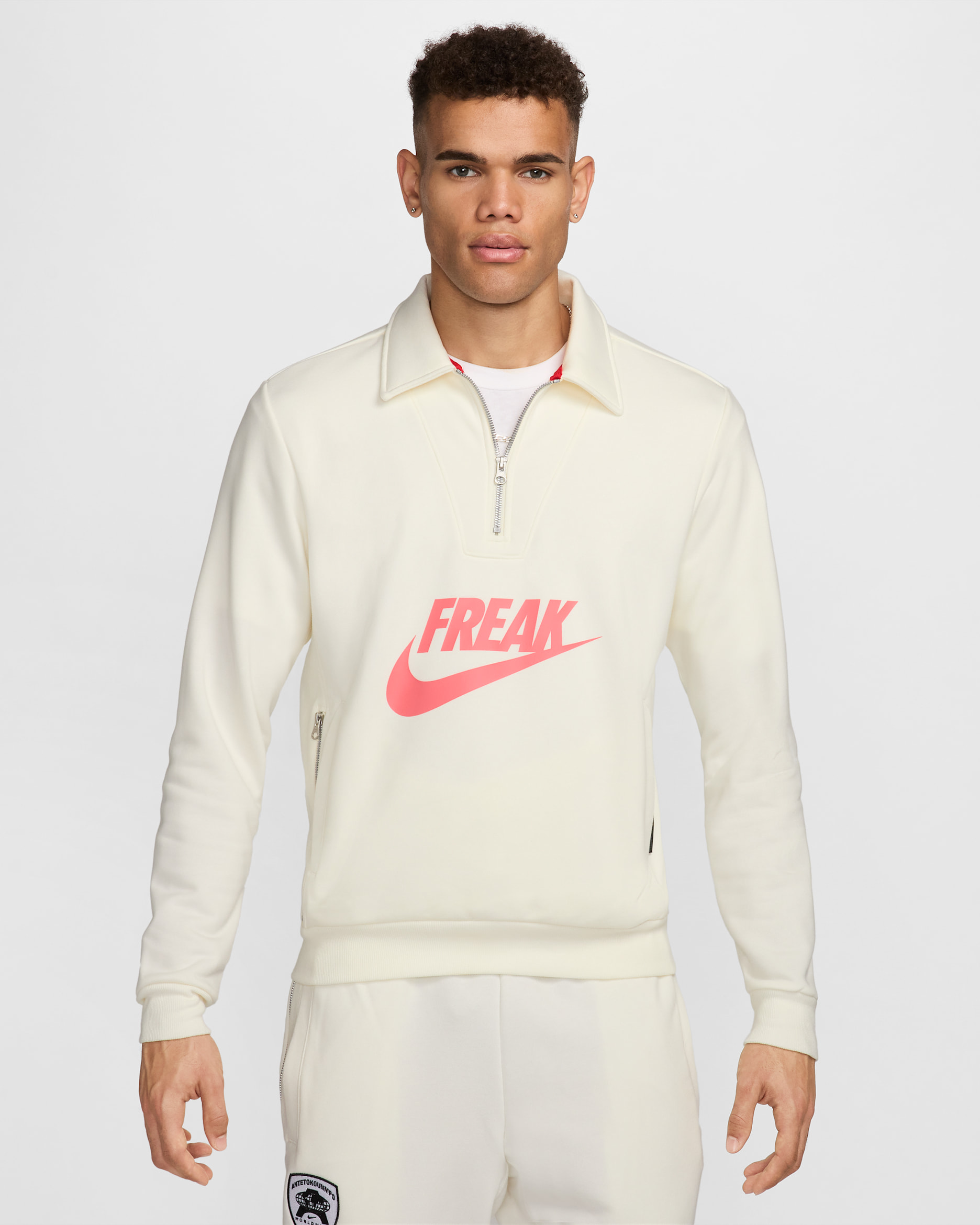 Playera de básquetbol con cierre de 1/4 para hombre Giannis Standard Issue - Vela/Ponche cálido