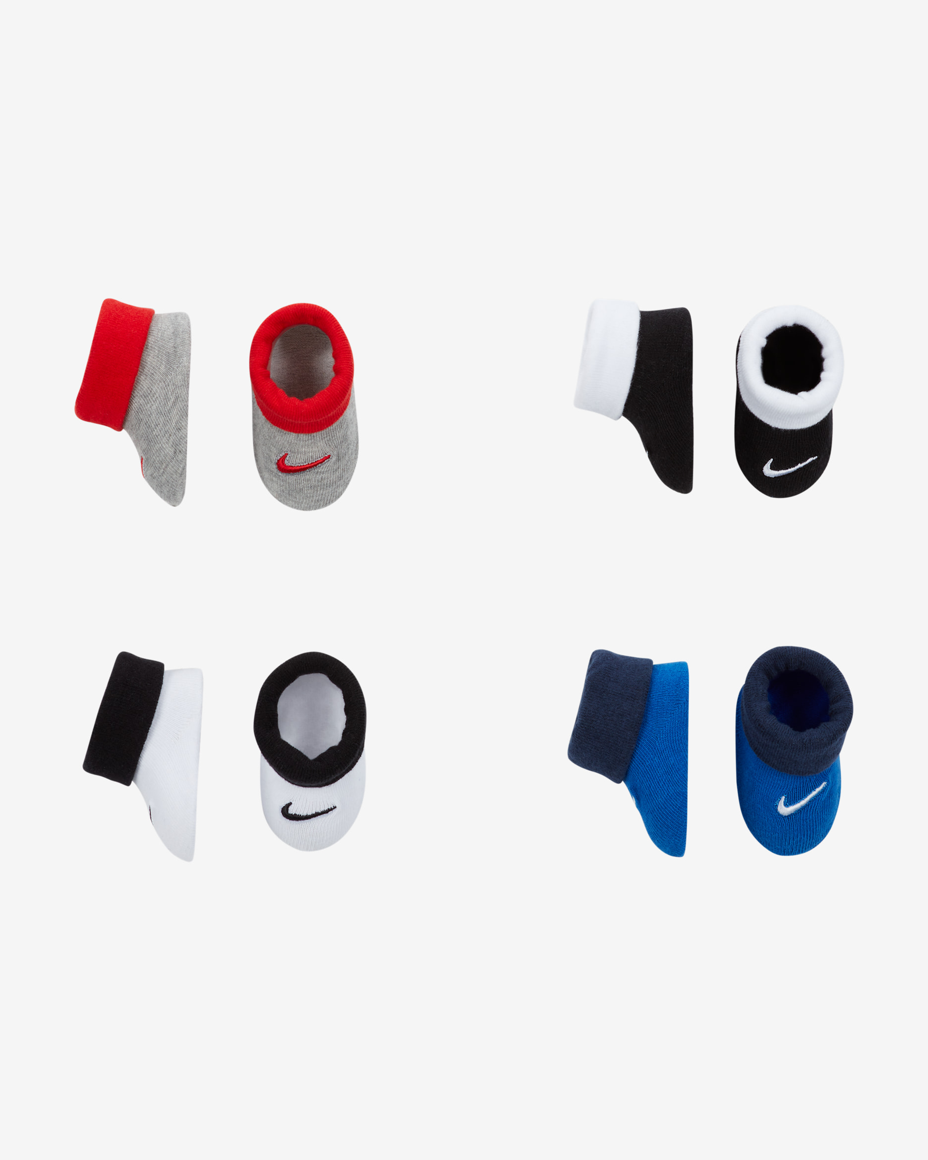 Nike Baby (0-6M) Booties (4 pairs) - Multi-Color