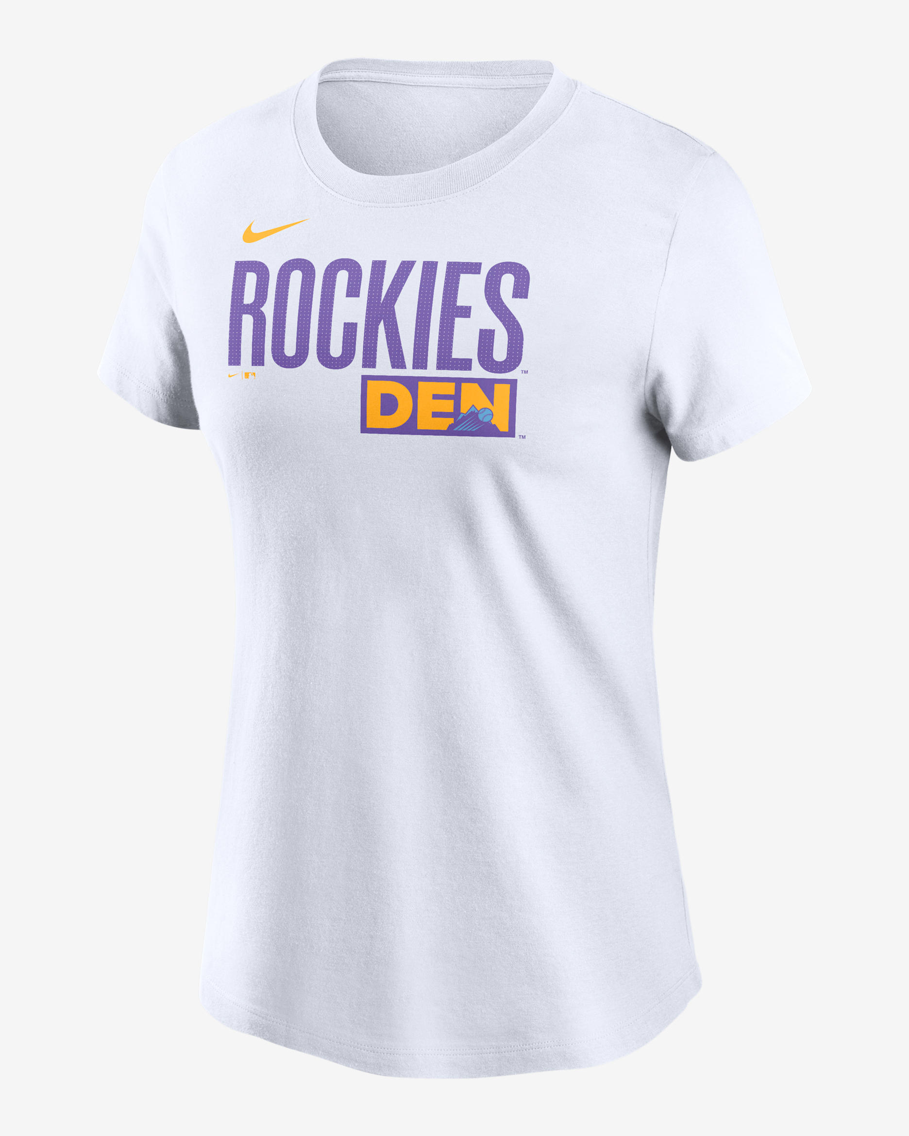 Playera Nike de la MLB para mujer Colorado Rockies City Connect Wordmark - Blanco