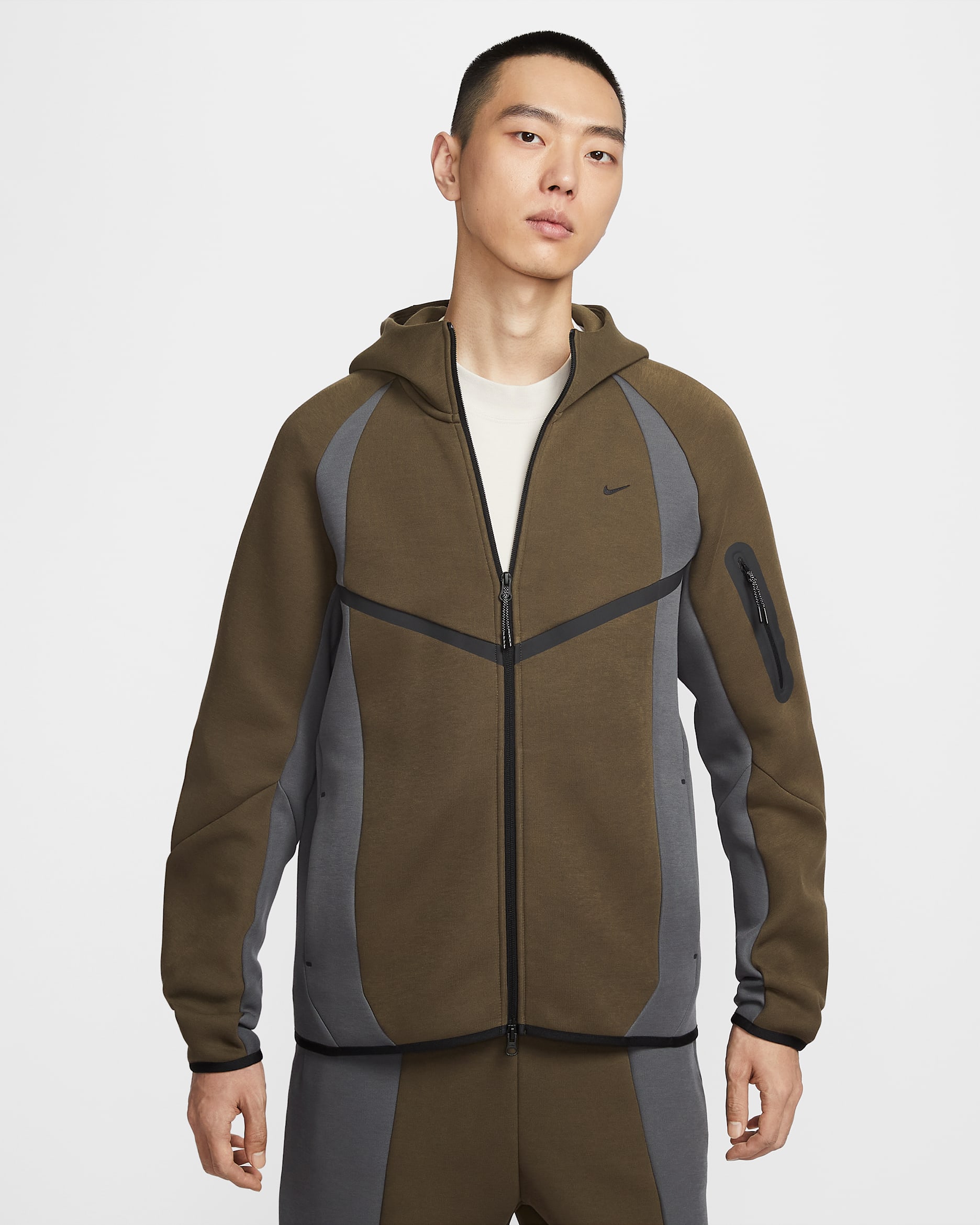 Nike Tech Men's Full-Zip Fleece Windrunner Jacket - Dark Hazel/Iron Grey/Black