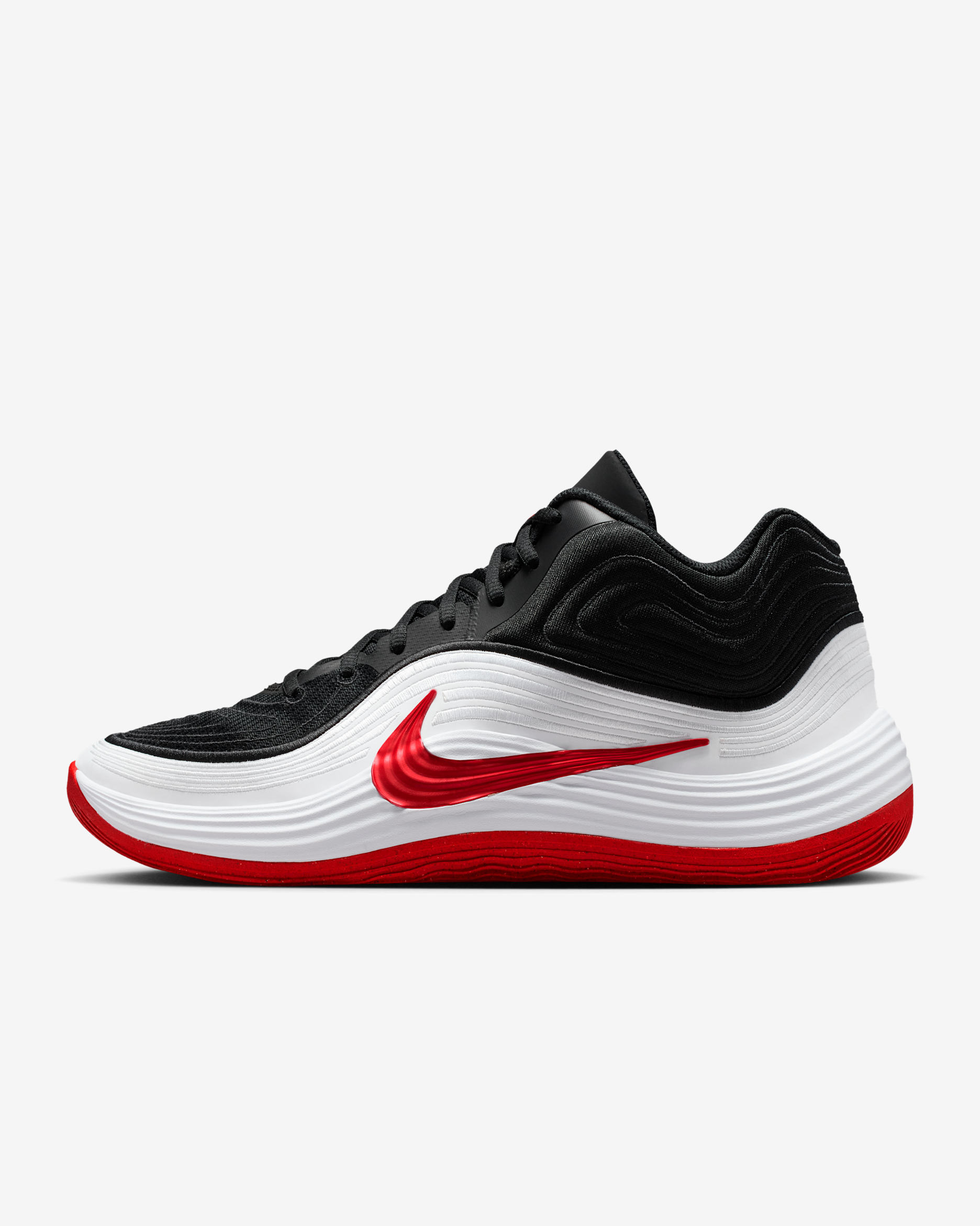 Tenis de básquetbol para hombre Nike Precision 8 MID - Negro/Blanco/Rojo universitario