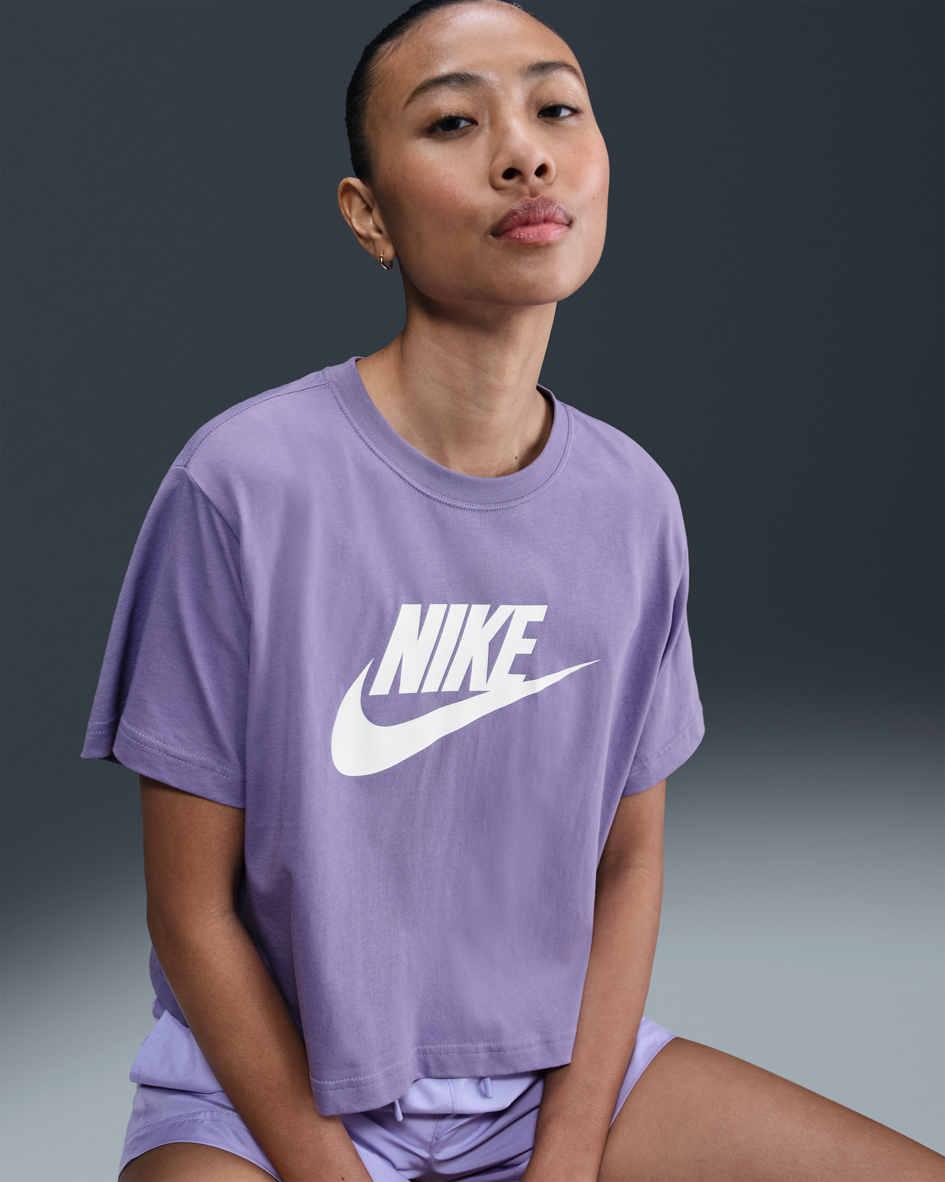 Nike Sportswear Essential Women's Cropped T-Shirt - Dusty Amethyst
