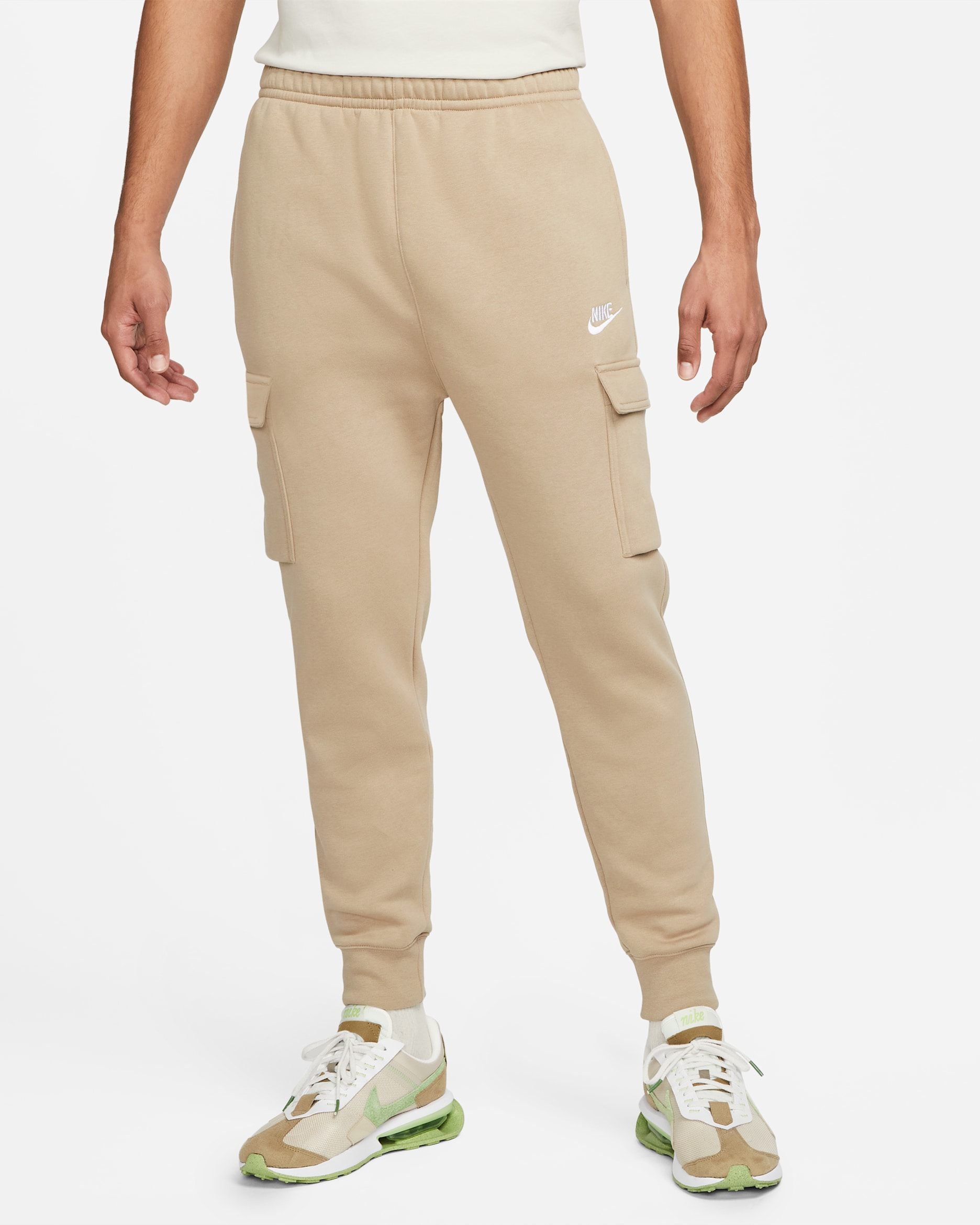 Nike Sportswear Club Fleece Men's Cargo Pants - Khaki/Khaki/White