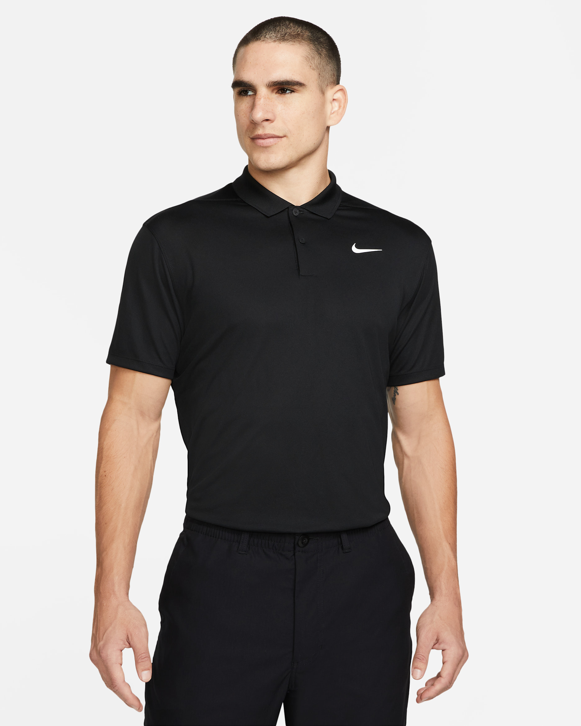 NikeCourt Dri-FIT Men's Tennis Polo - Black/White