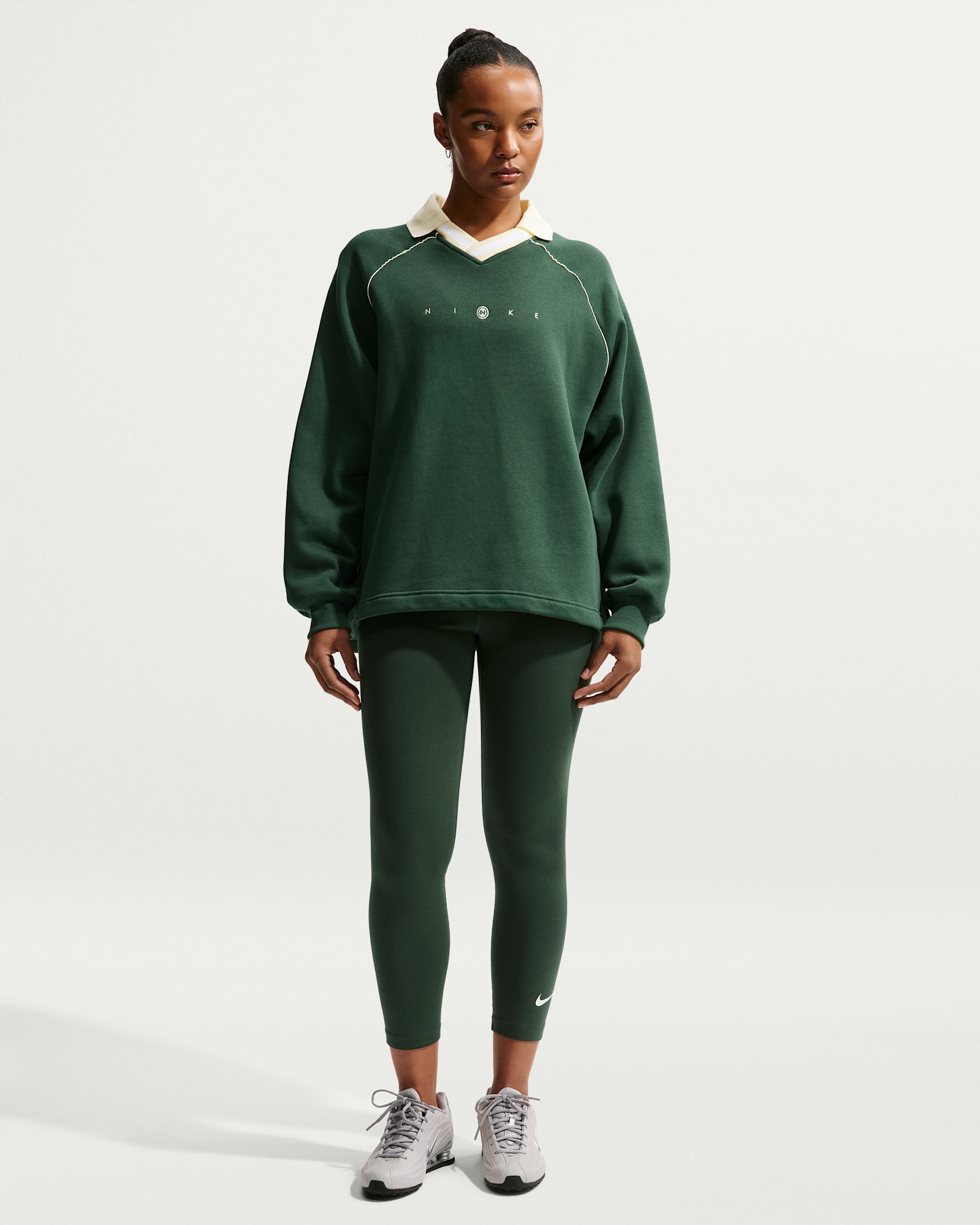 Leggings i 7/8-längd Nike Sportswear Classic med hög midja för kvinnor - Fir/Sail