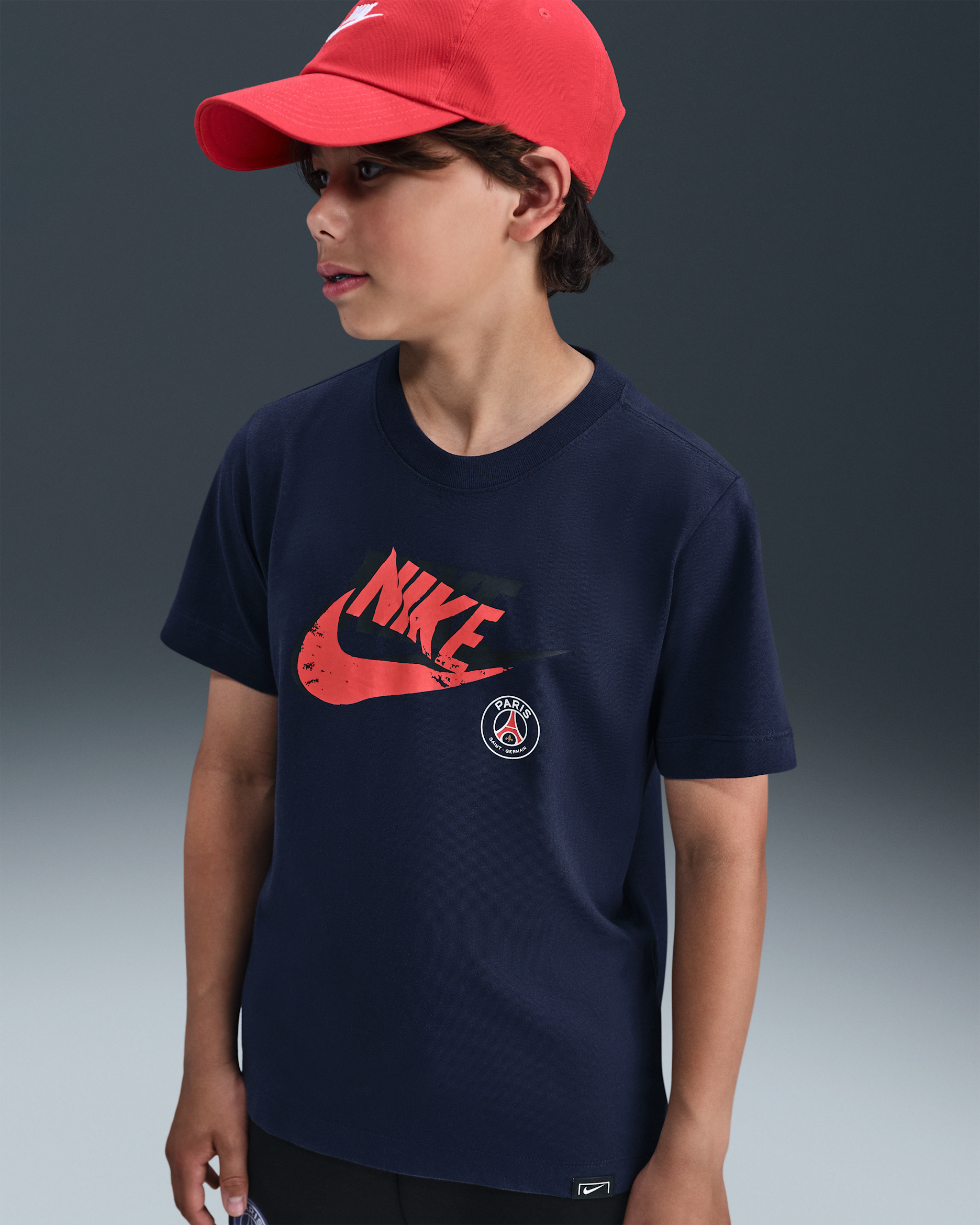 Paris Saint-Germain Nike Genç Çocuk Futbol Tişörtü - Midnight Navy