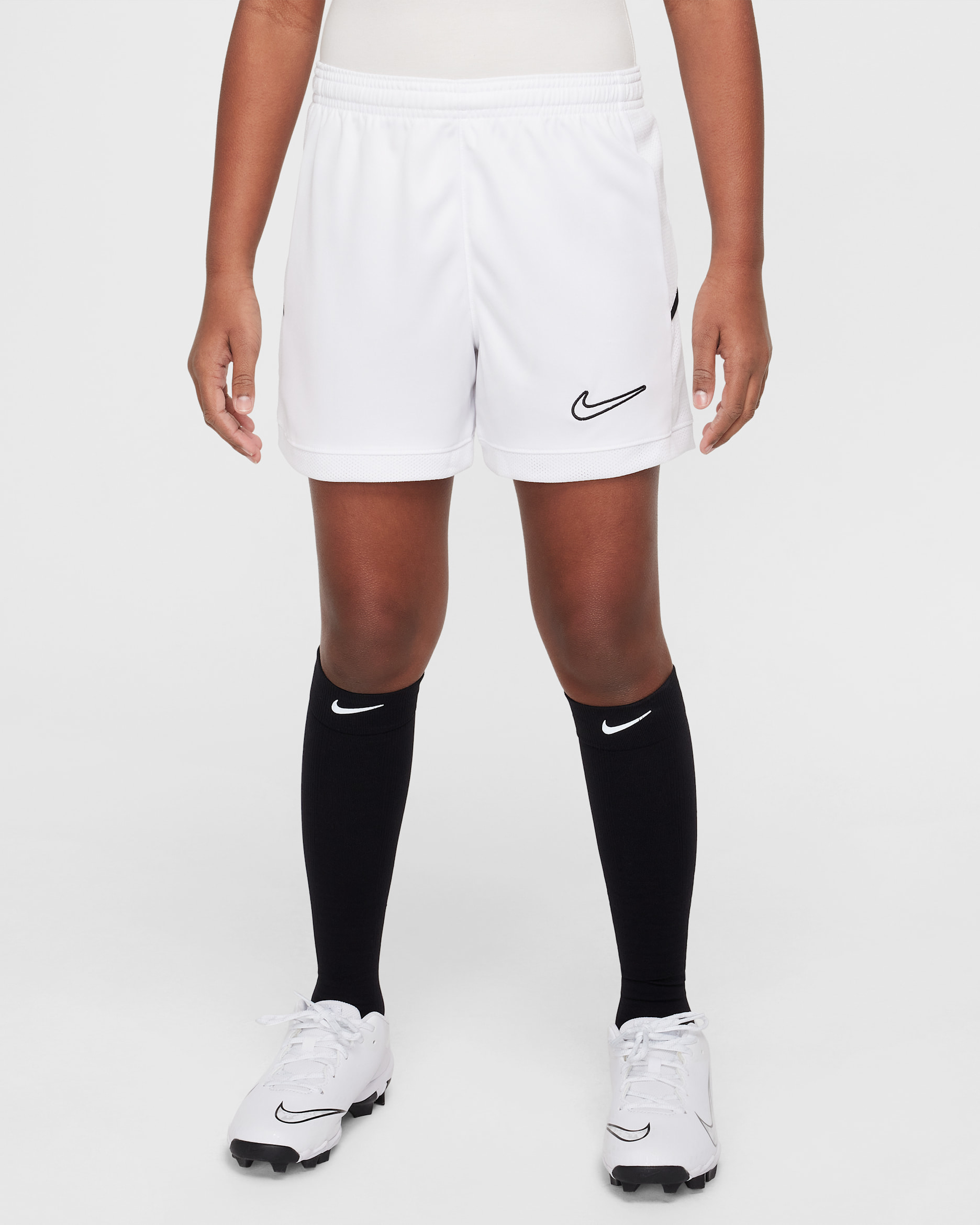 Nike Academy Big Kids' Dri-FIT 4" Soccer Shorts - White/White/Black