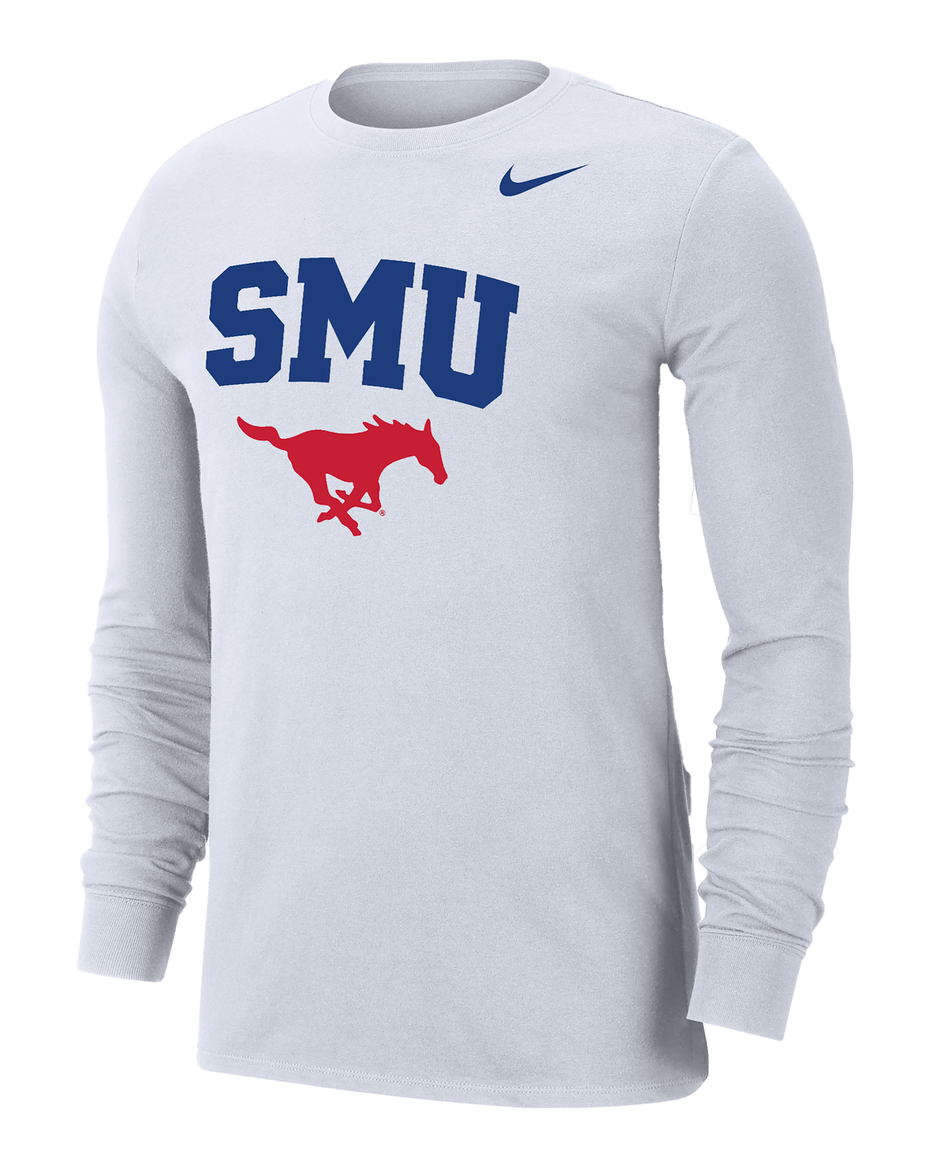 SMU Men's Nike Dri-FIT College Long-Sleeve T-Shirt - White