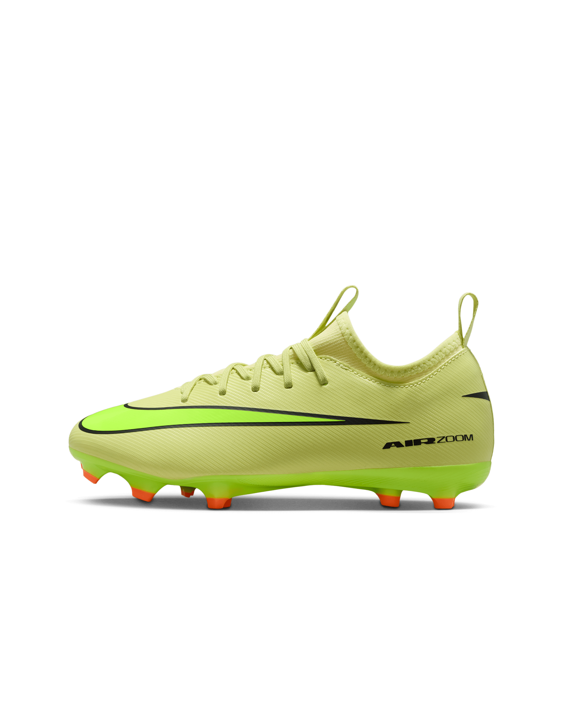 Chuteiras de futebol de perfil baixo multiterreno Nike Jr. Mercurial Vapor 16 Academy para criança/Júnior - Limelight/Carmesim Hyper/Volt