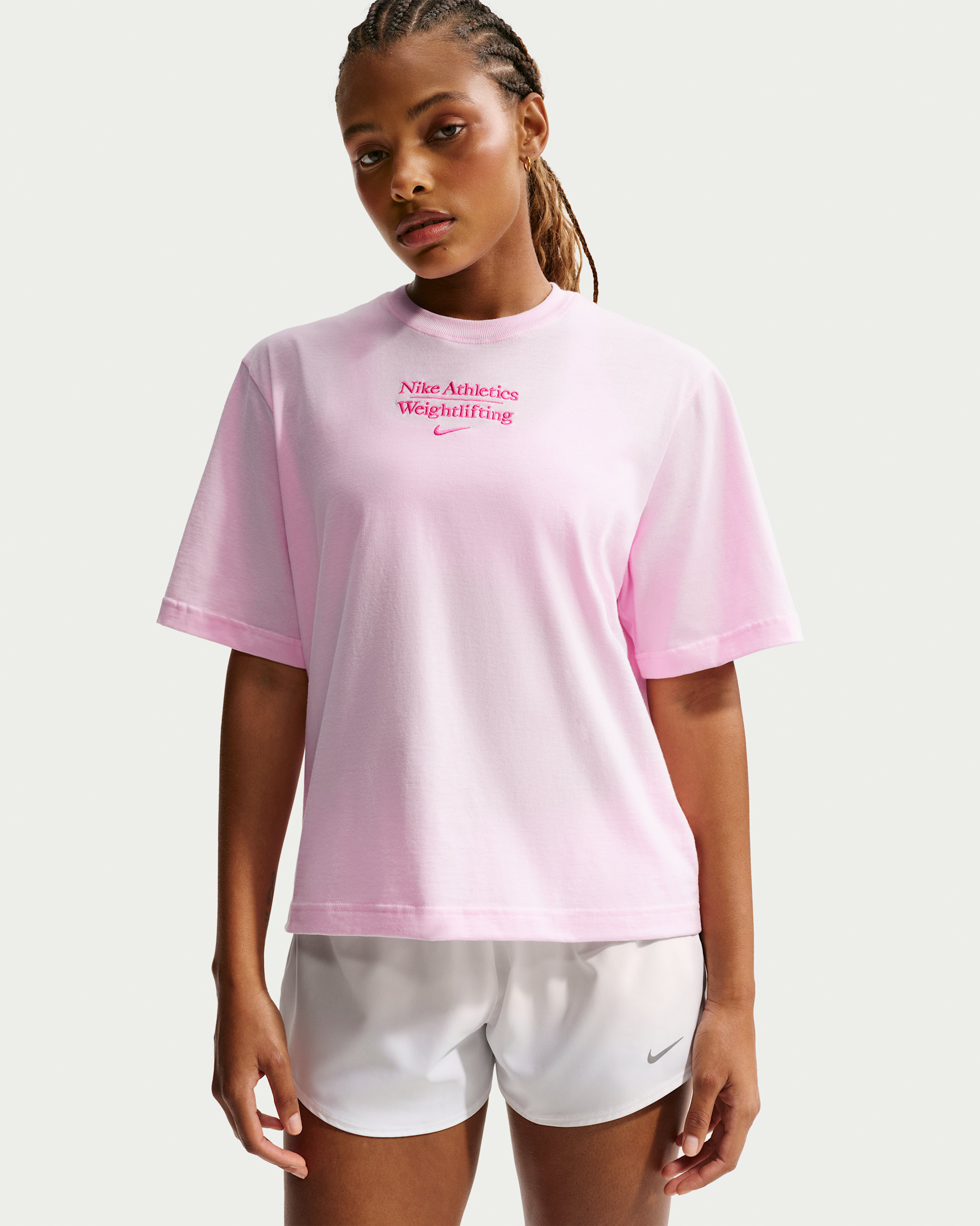 Nike Weightlifting Women's Boxy T-Shirt - Pink Foam/Pink