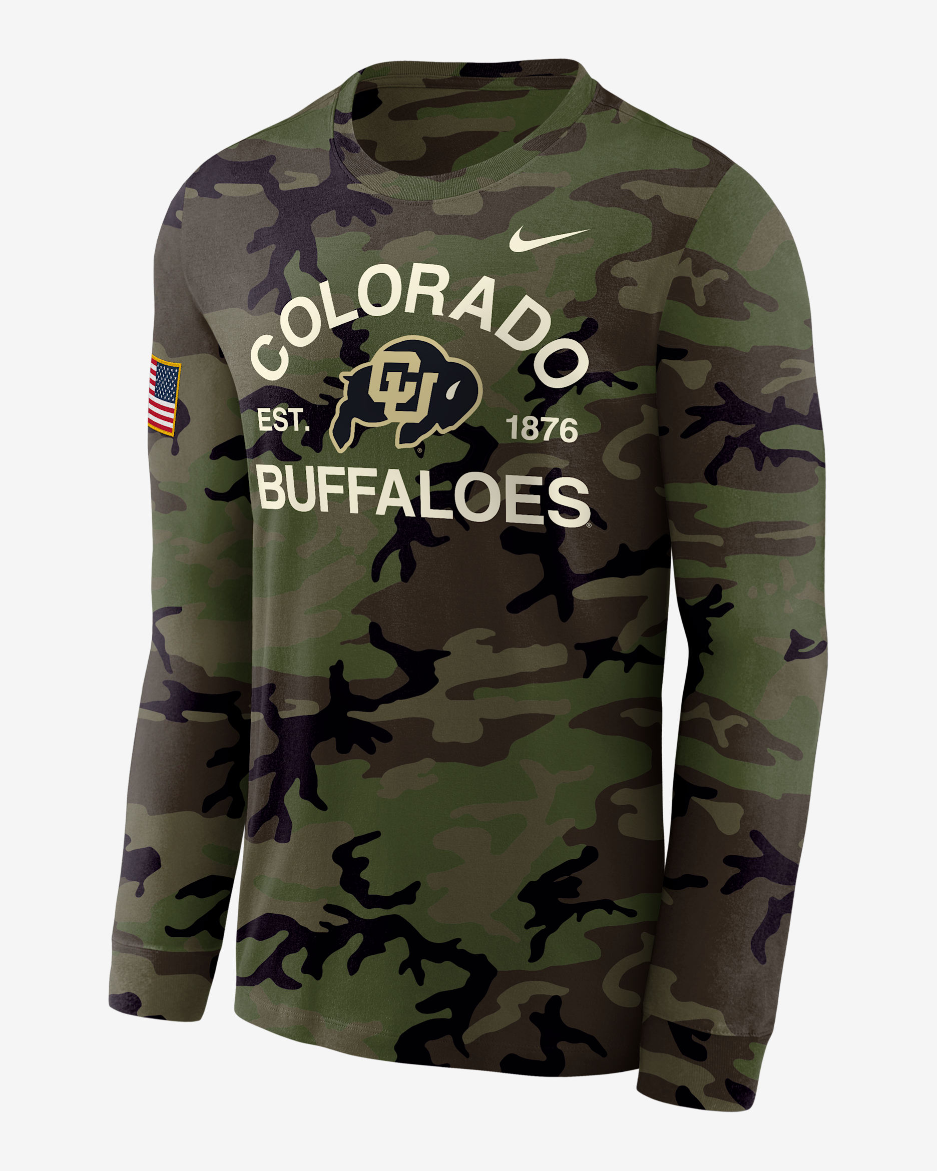 Playera de manga larga Nike Dri-FIT para hombre Colorado Buffaloes Legend - Oliva medio/Verde camuflaje