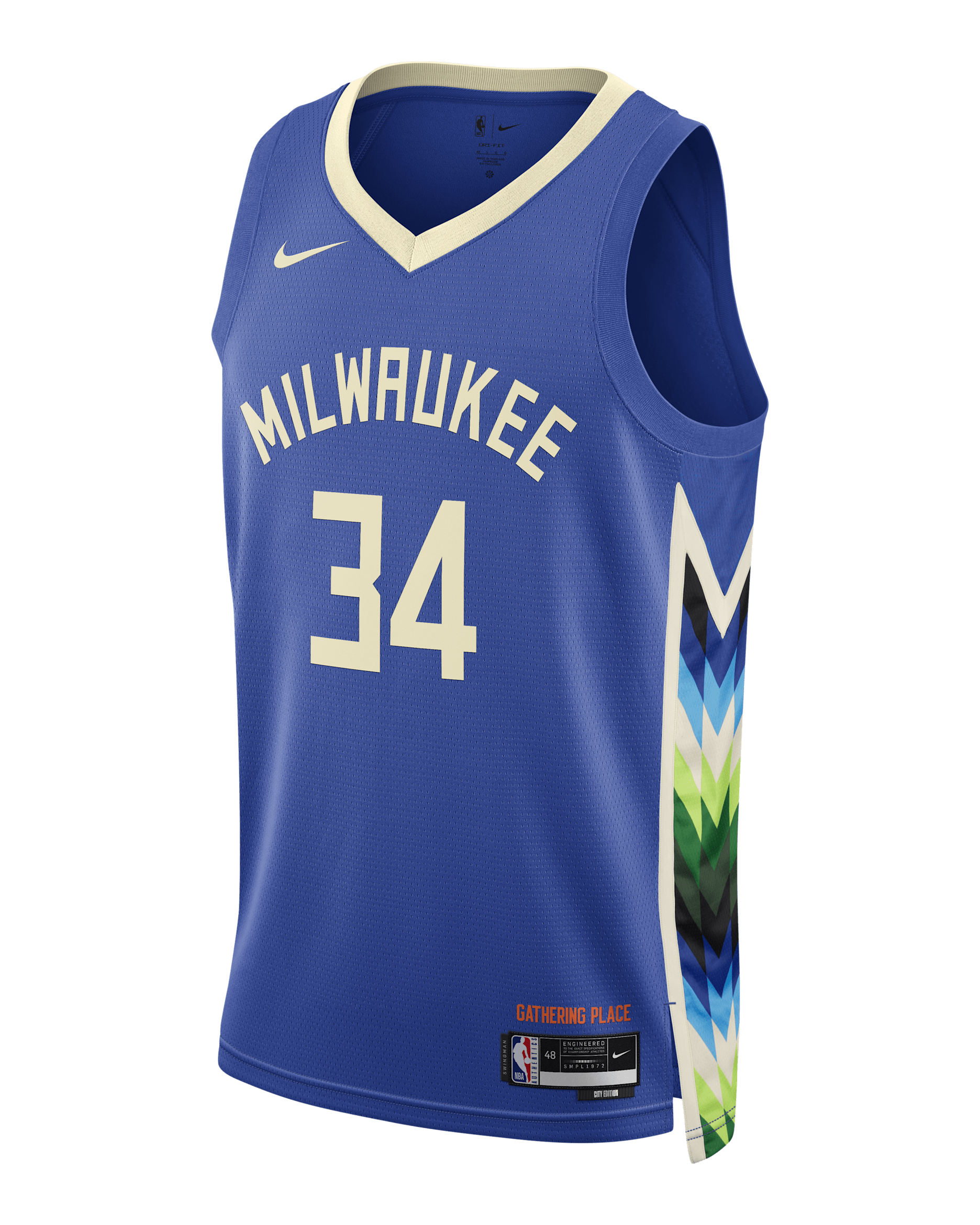 Giannis Antetokounmpo Milwaukee Bucks City Edition Nike Dri-FIT NBA Swingman Jersey - Game Royal