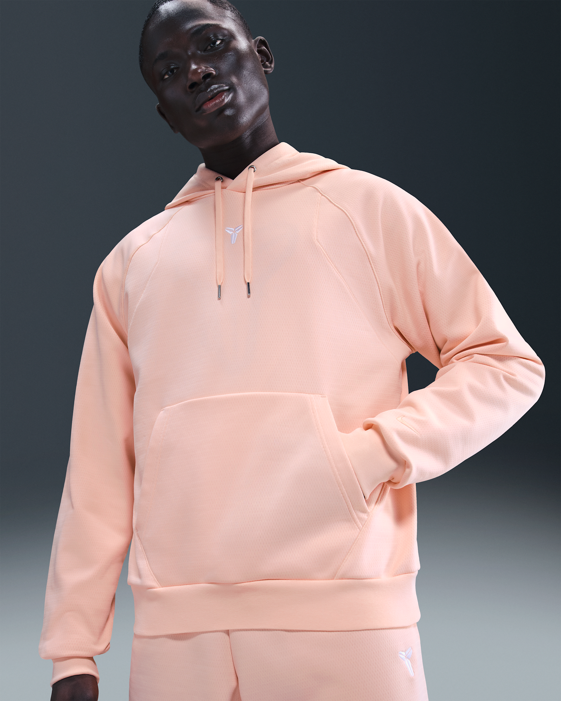 Kobe Therma-FIT Pullover Hoodie - Washed Coral/Washed Coral/White