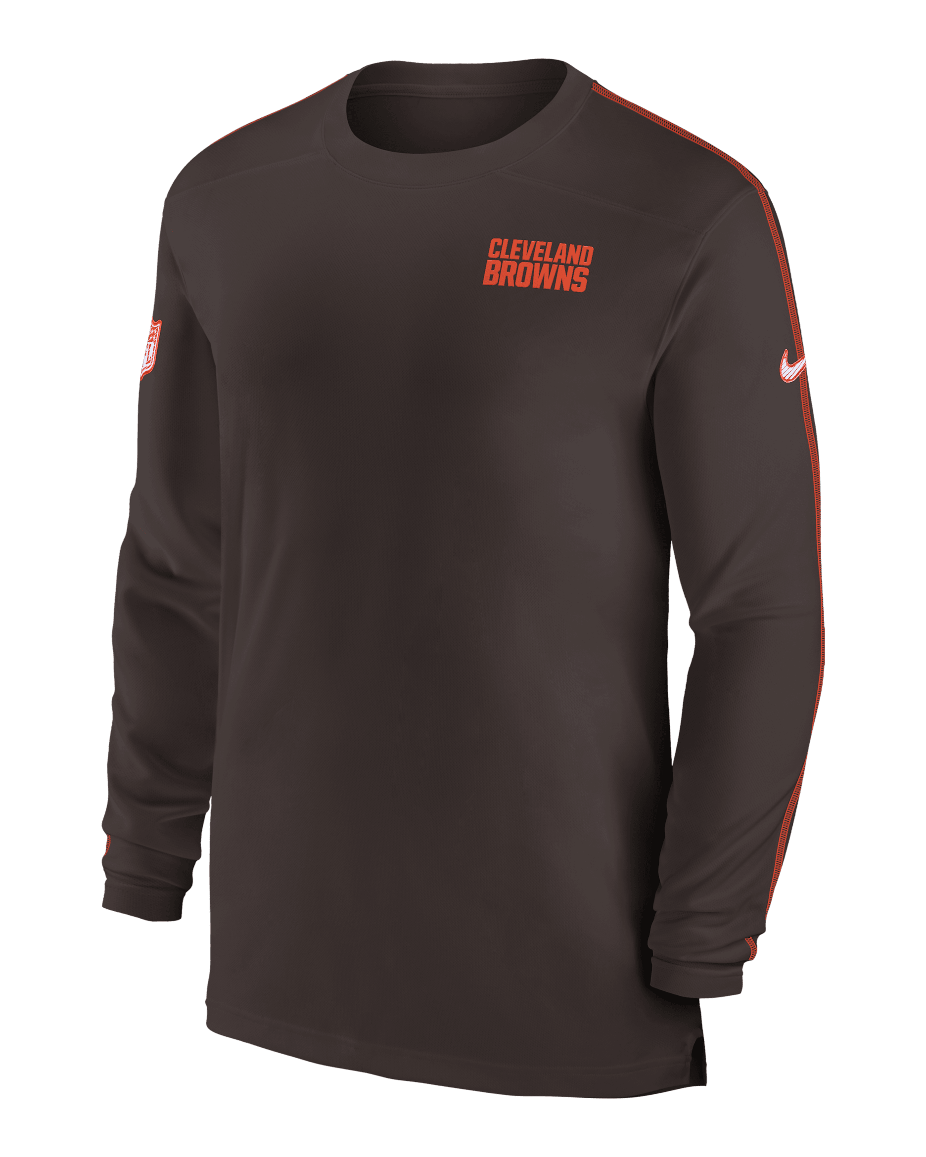 Cleveland Browns Sideline Coach Men's Nike Dri-FIT NFL Long-Sleeve Top - Brown