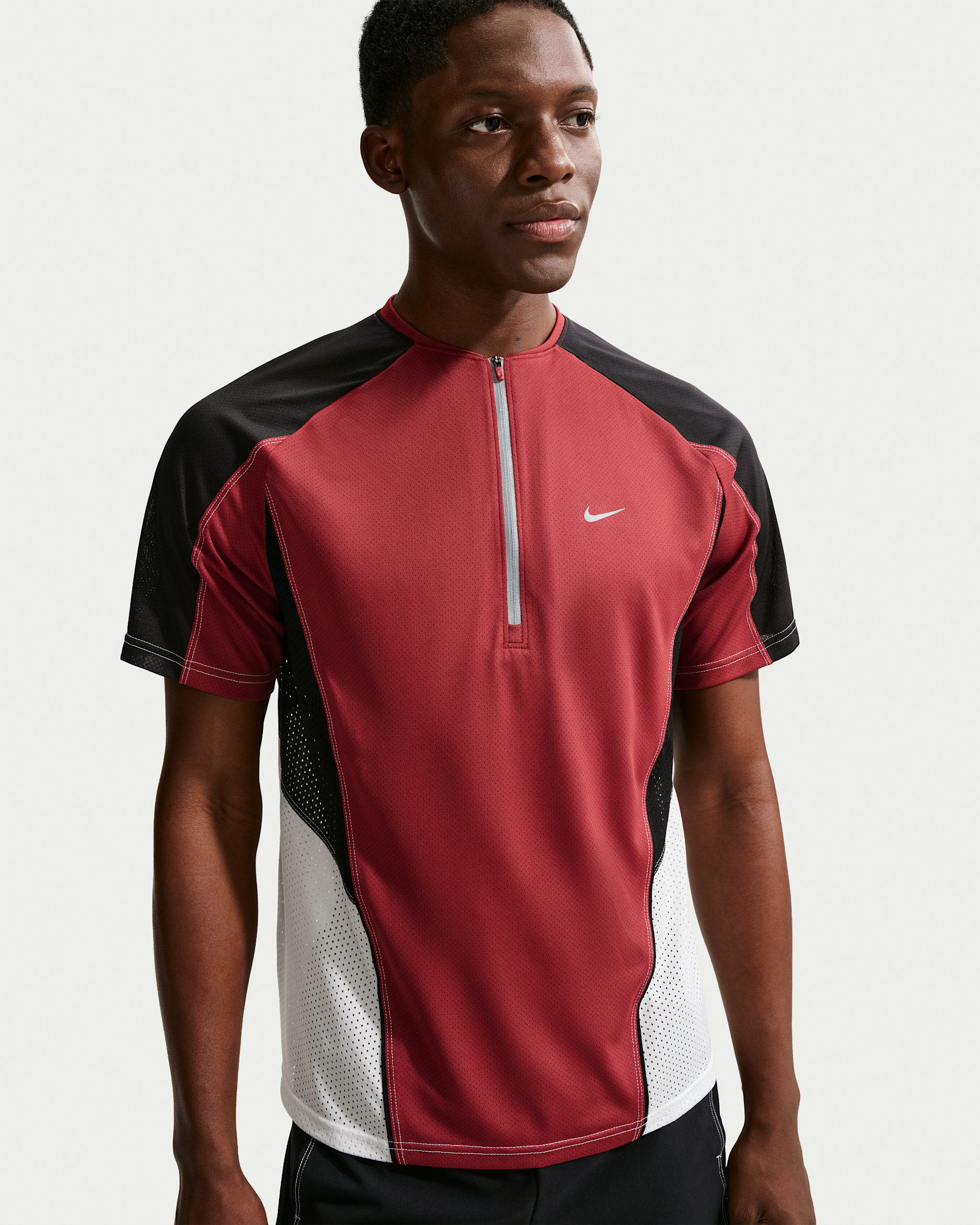 Nike Retro Men's Dr-FIT Short-Sleeve Running Top - Team Crimson/Black/Summit White