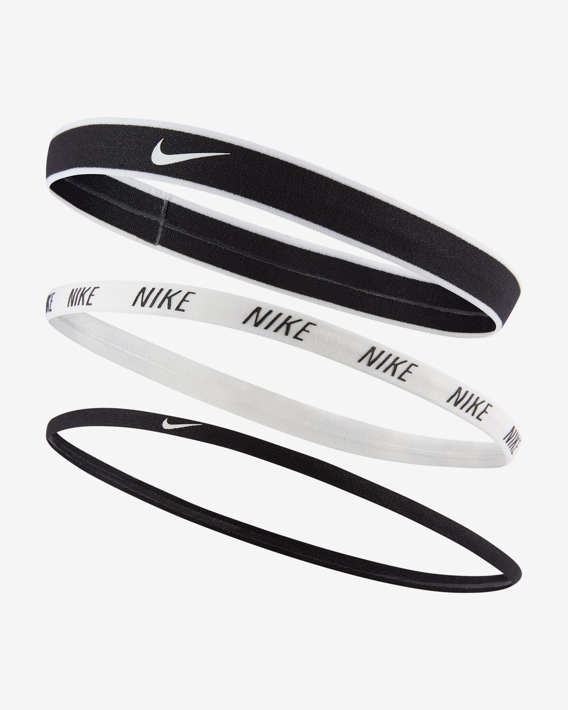 Nike Mixed Width Headbands (3 Pack) - Black/White/Black