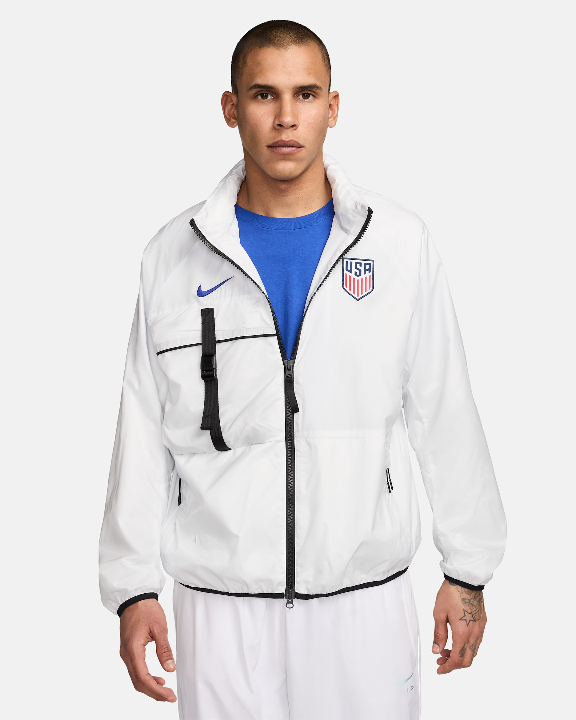 USMNT Men's Nike Soccer Halo Jacket - Summit White/Old Royal