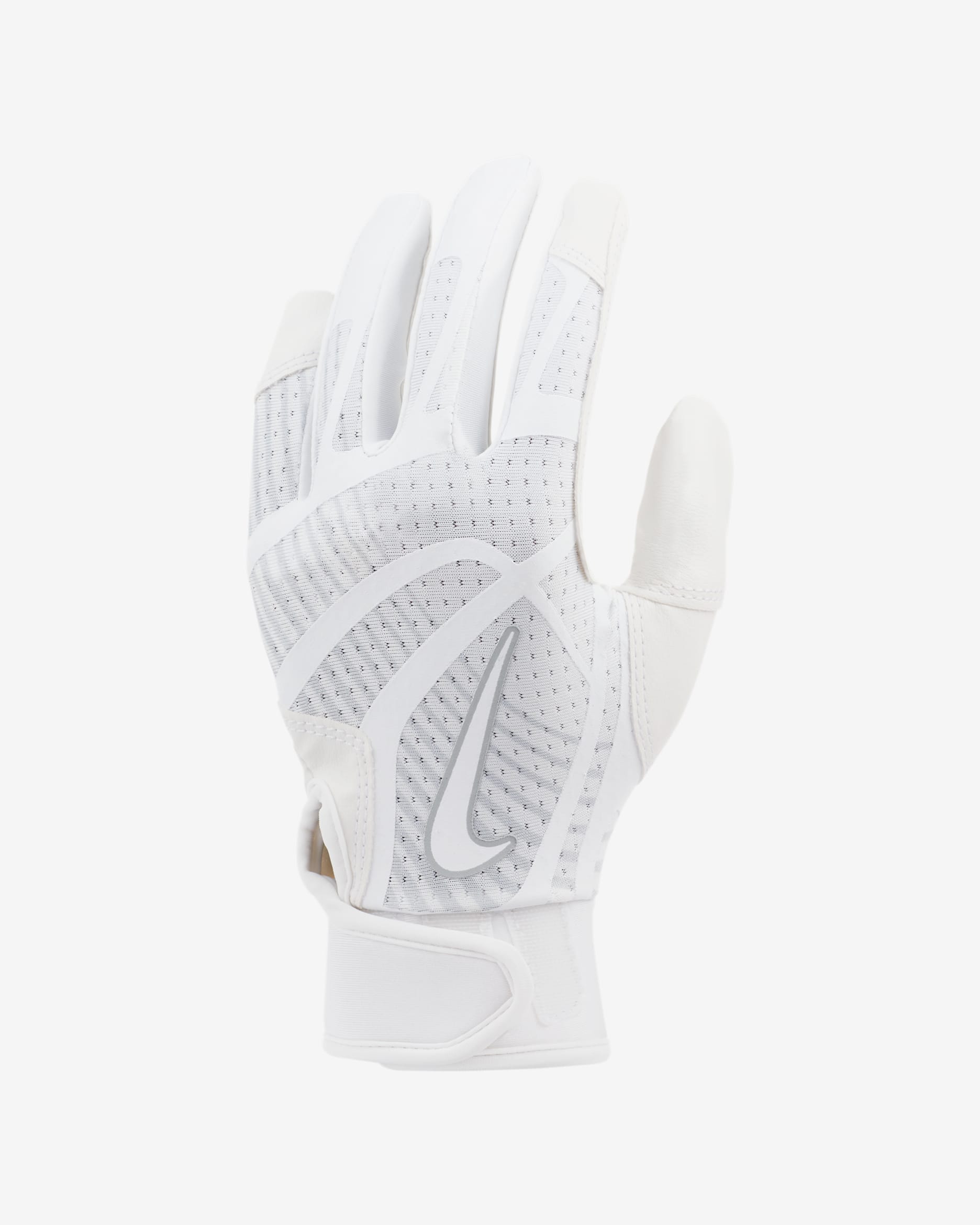 Nike Hyperdiamond Edge Softball Batting Gloves - White/White/White