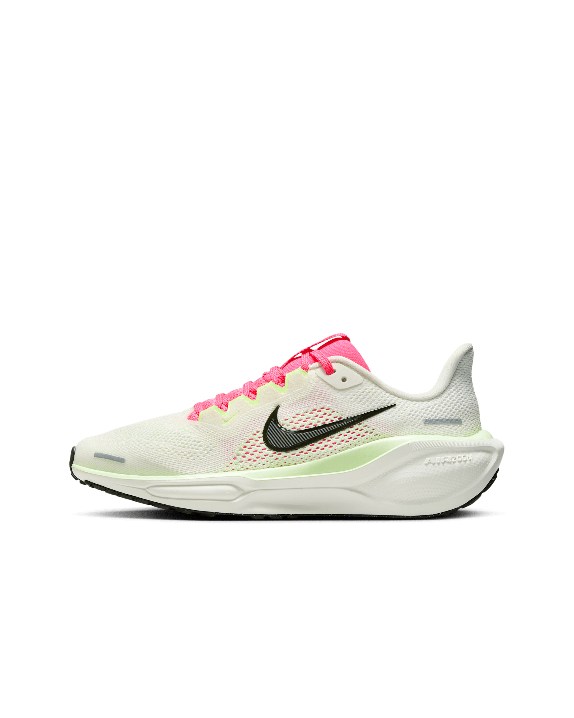 Nike Pegasus 41 Big Kids' Road Running Shoes - Sail/Hyper Pink/Bright Crimson/Sequoia