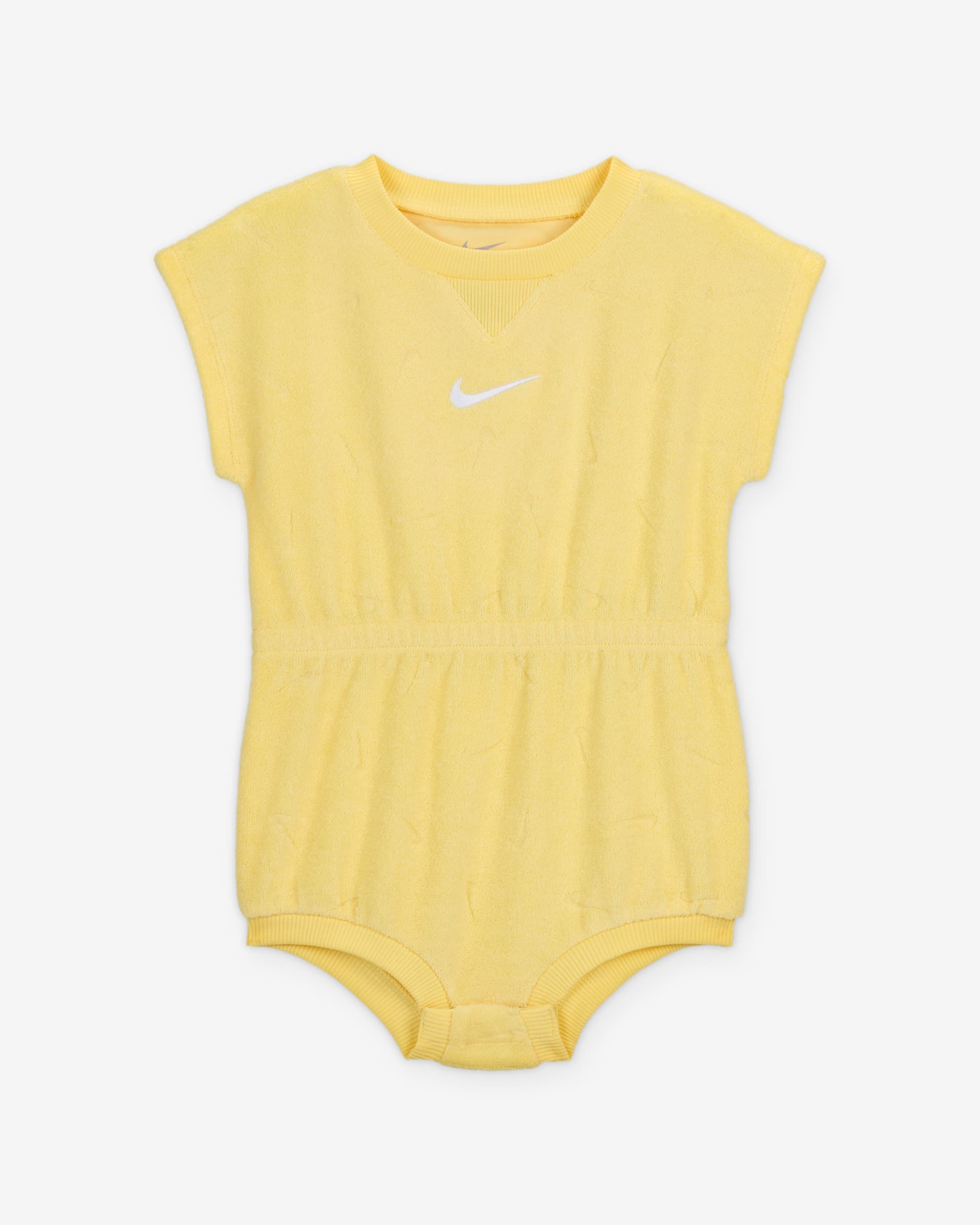 Nike Essentials Baby (12-24M) Jacquard Towel Terry Romper - Soft Yellow