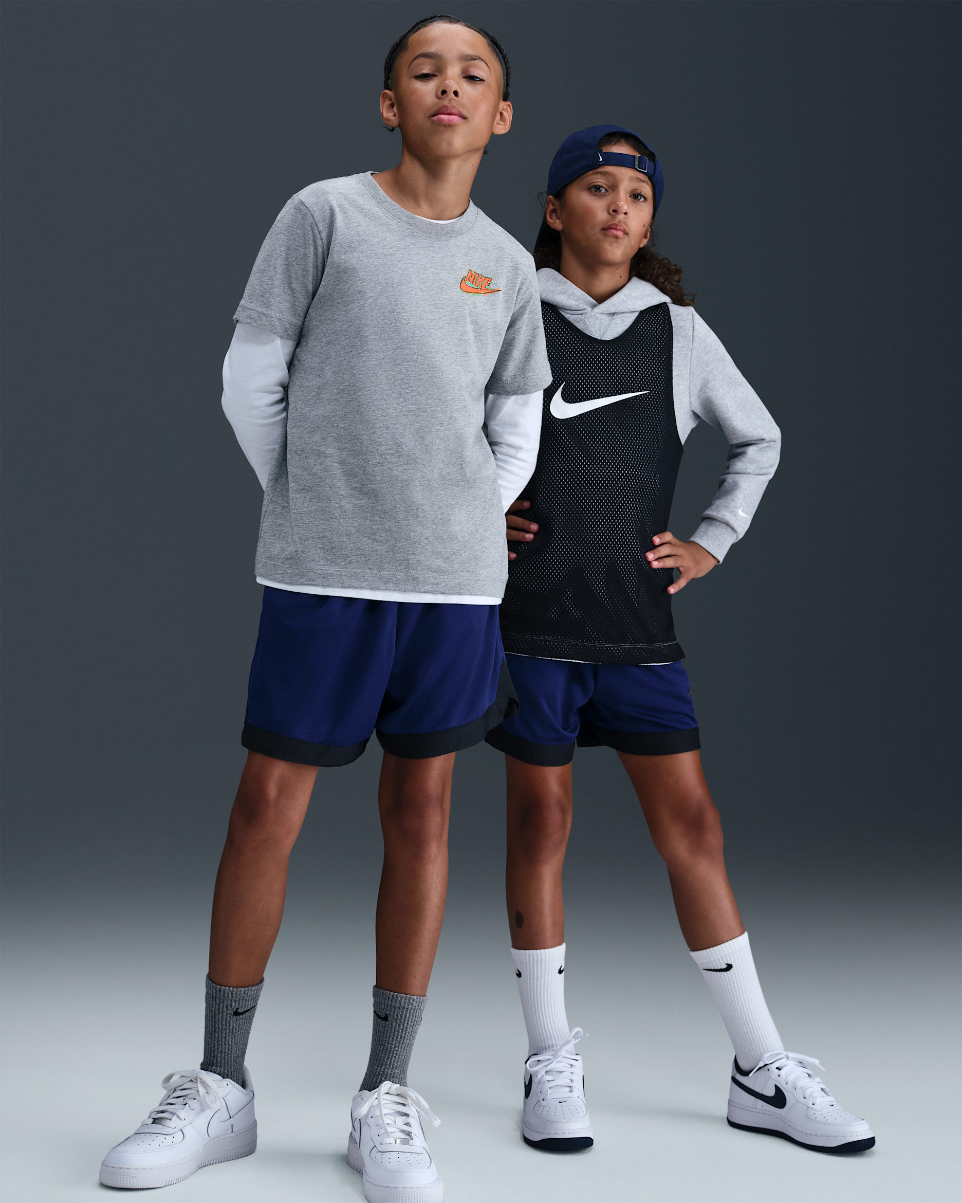 Nike Court Big Kids' Dri-FIT 5" Basketball Shorts - Blue Void/Black