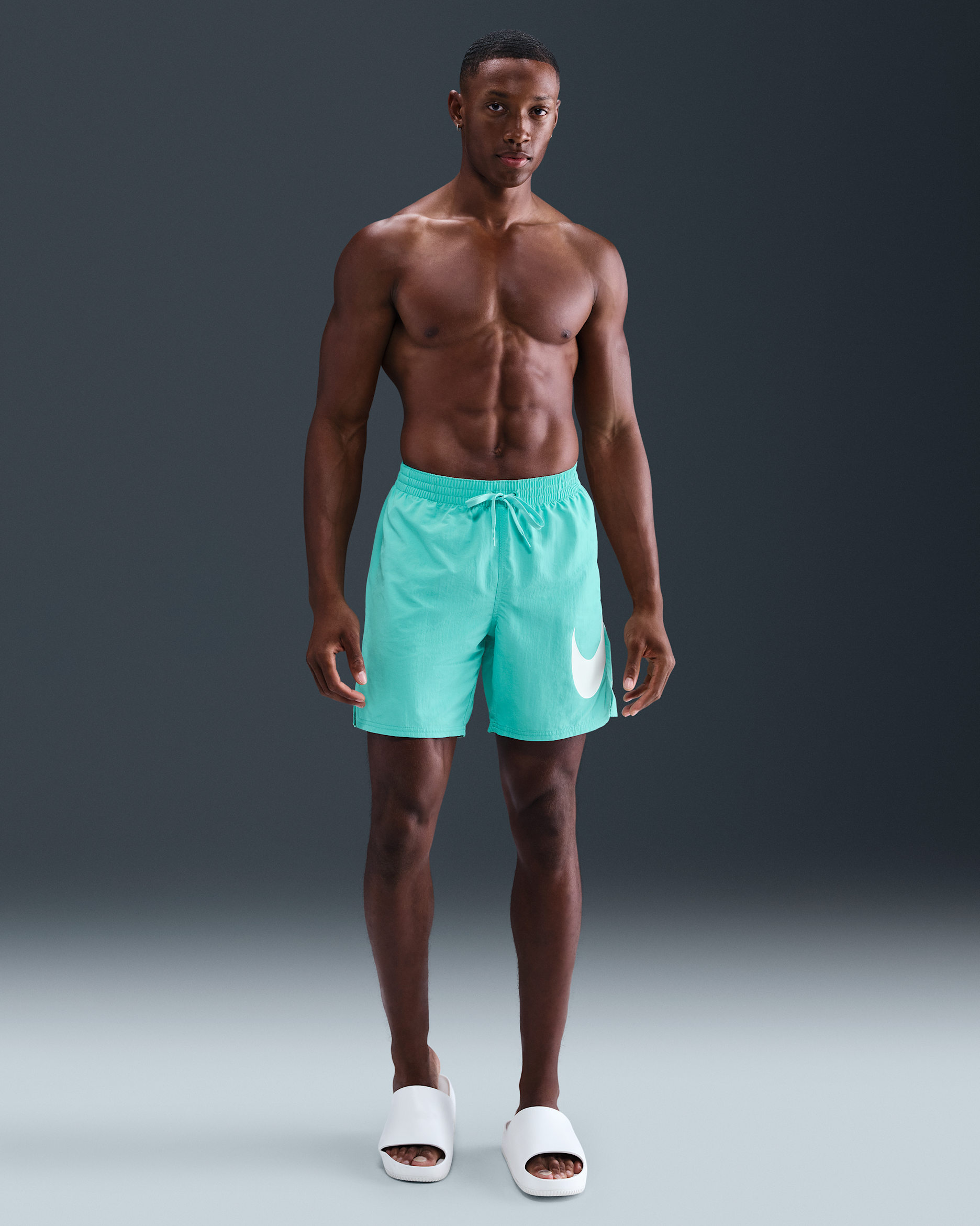 Shorts de vóleibol de 18 cm con forro completo para hombre Nike Swim Breaker - Turquesa desteñido/Blanco