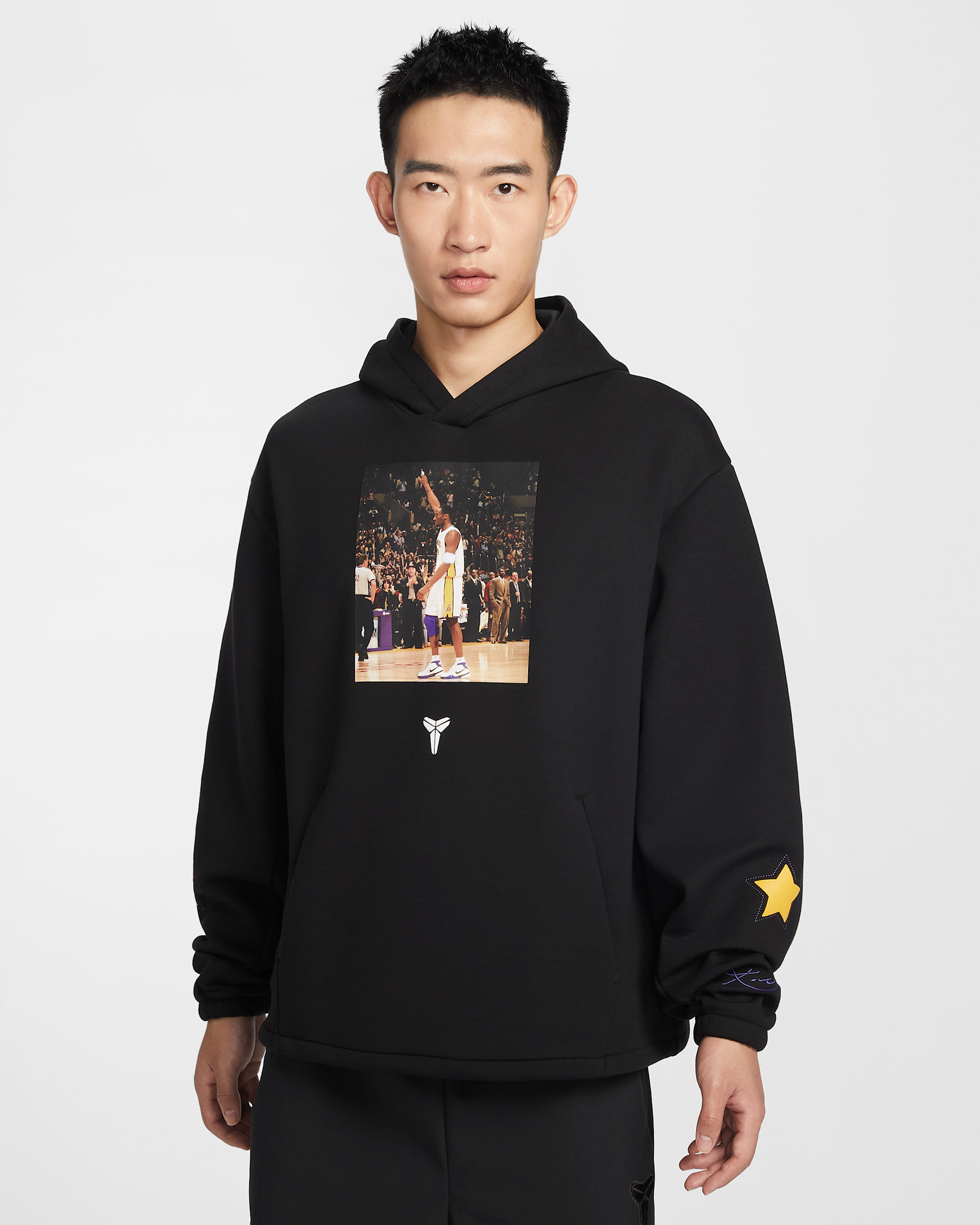 コービー メンズ Dri-FIT フリース プルオーバー バスケットボールパーカー - ブラック/ホワイト