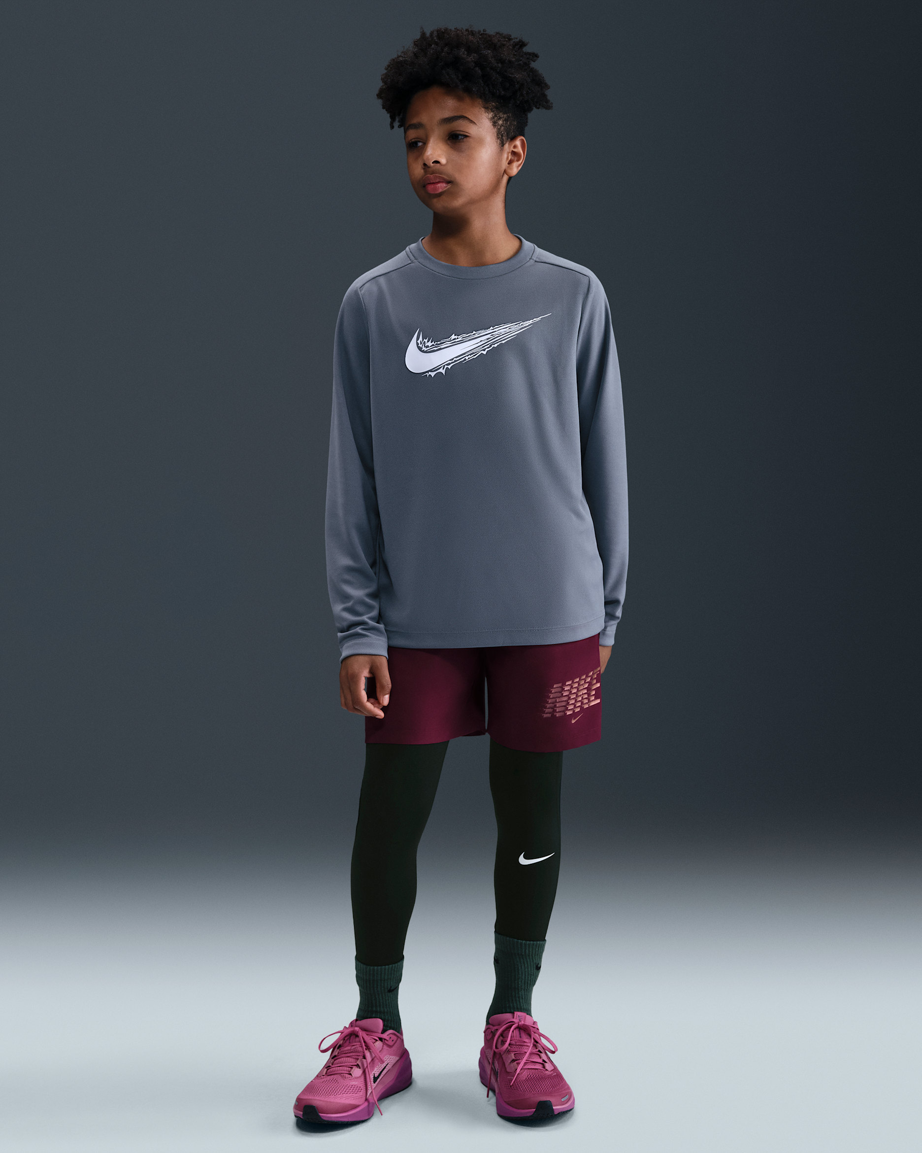 Mallas Dri-FIT para niños talla grande Nike Pro - Negro/Blanco