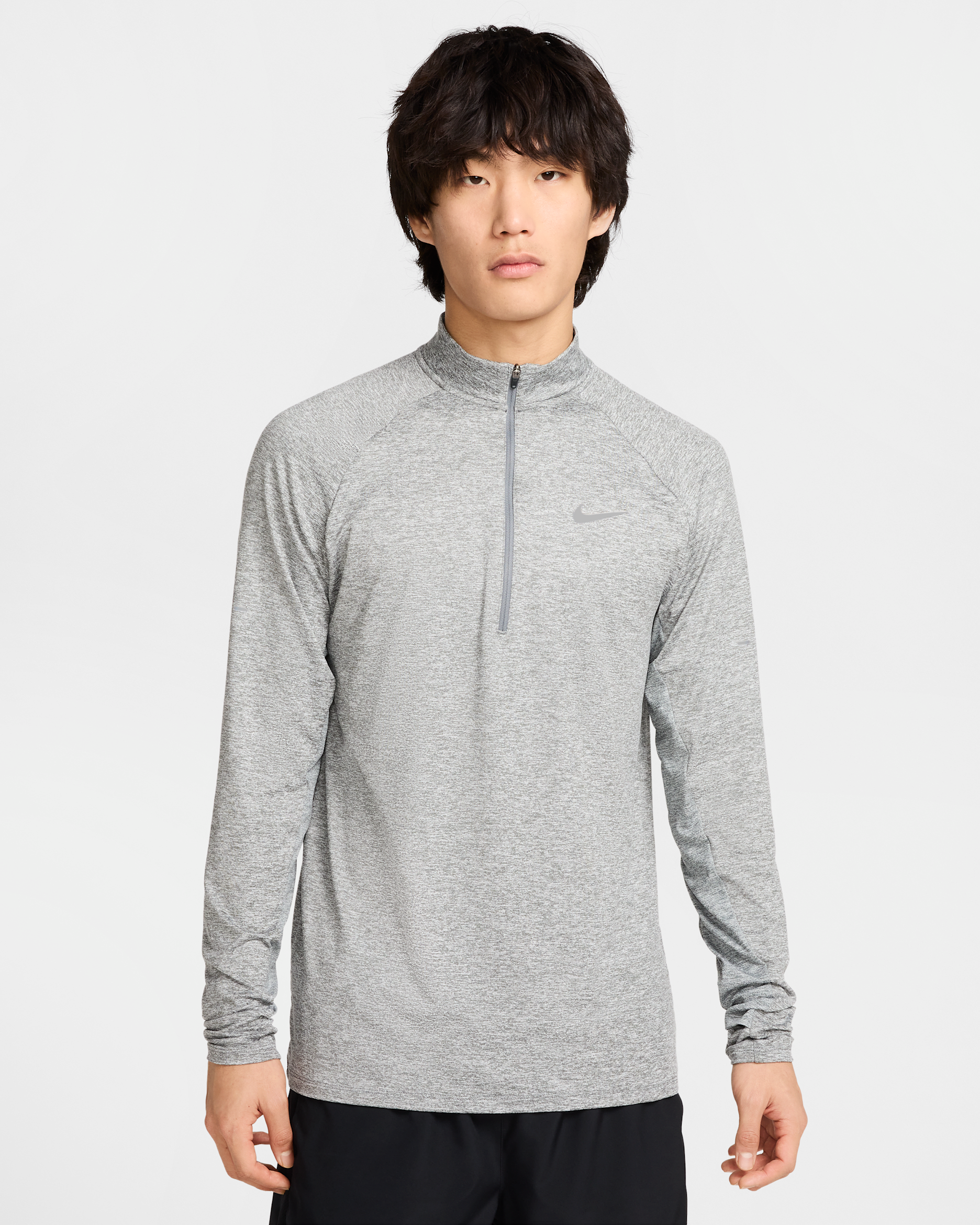 Nike Stride Men's Dri-FIT 1/4-Zip Running Top - Smoke Grey/Heather