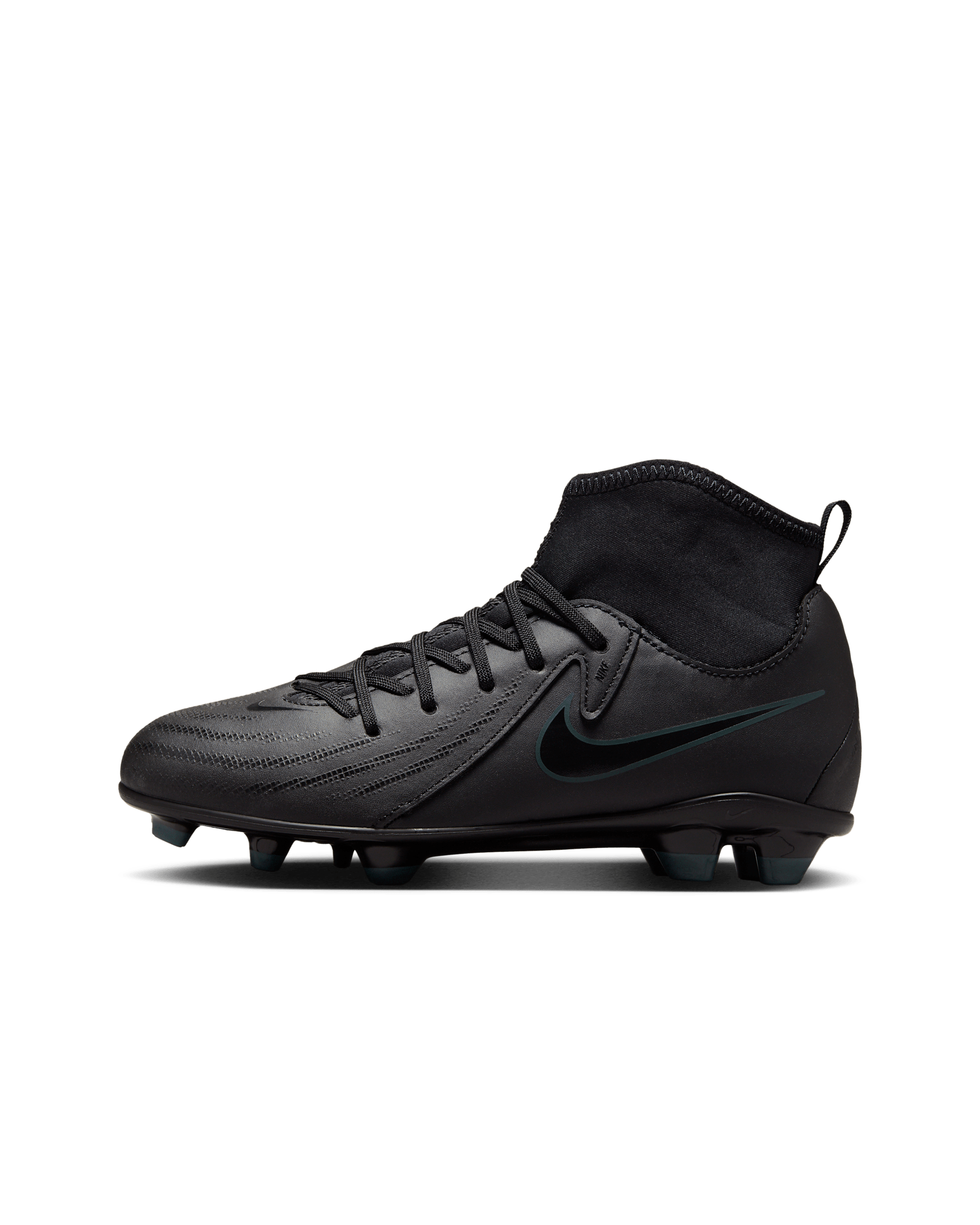 Nike Jr. Phantom Luna 2 Club High-Top-Fußballschuh für verschiedene Böden für jüngere/ältere Kinder - Schwarz/Deep Jungle/Schwarz