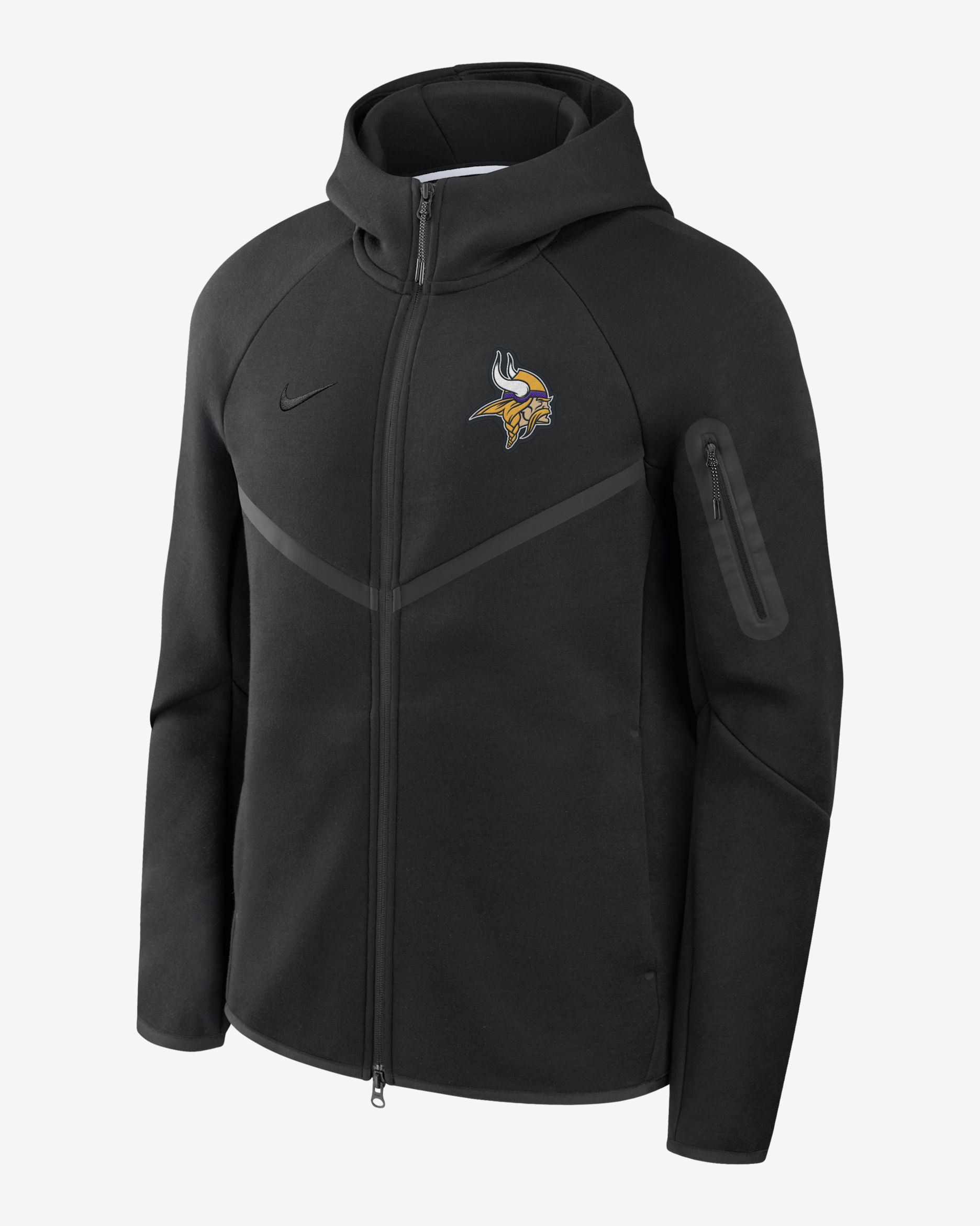 Minnesota Vikings Tech Fleece Windrunner Men's Nike NFL Full-Zip Hooded Jacket - Black