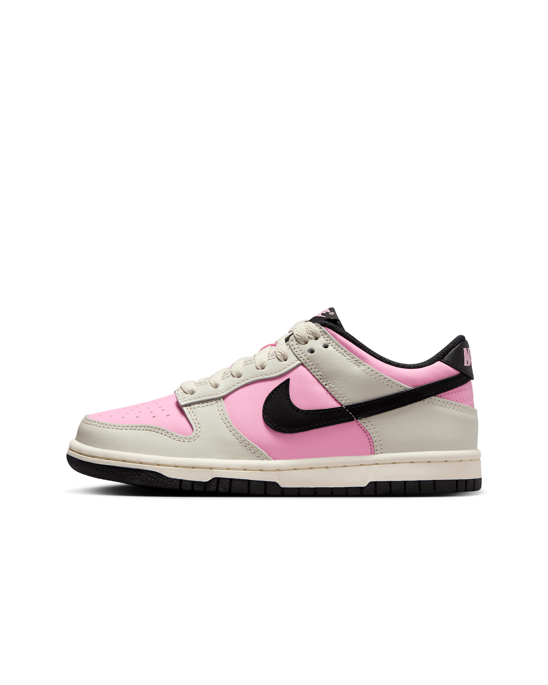 Nike Dunk Low Big Kids' Shoes - Pink Rise/Light Orewood Brown/Pale Ivory/Black