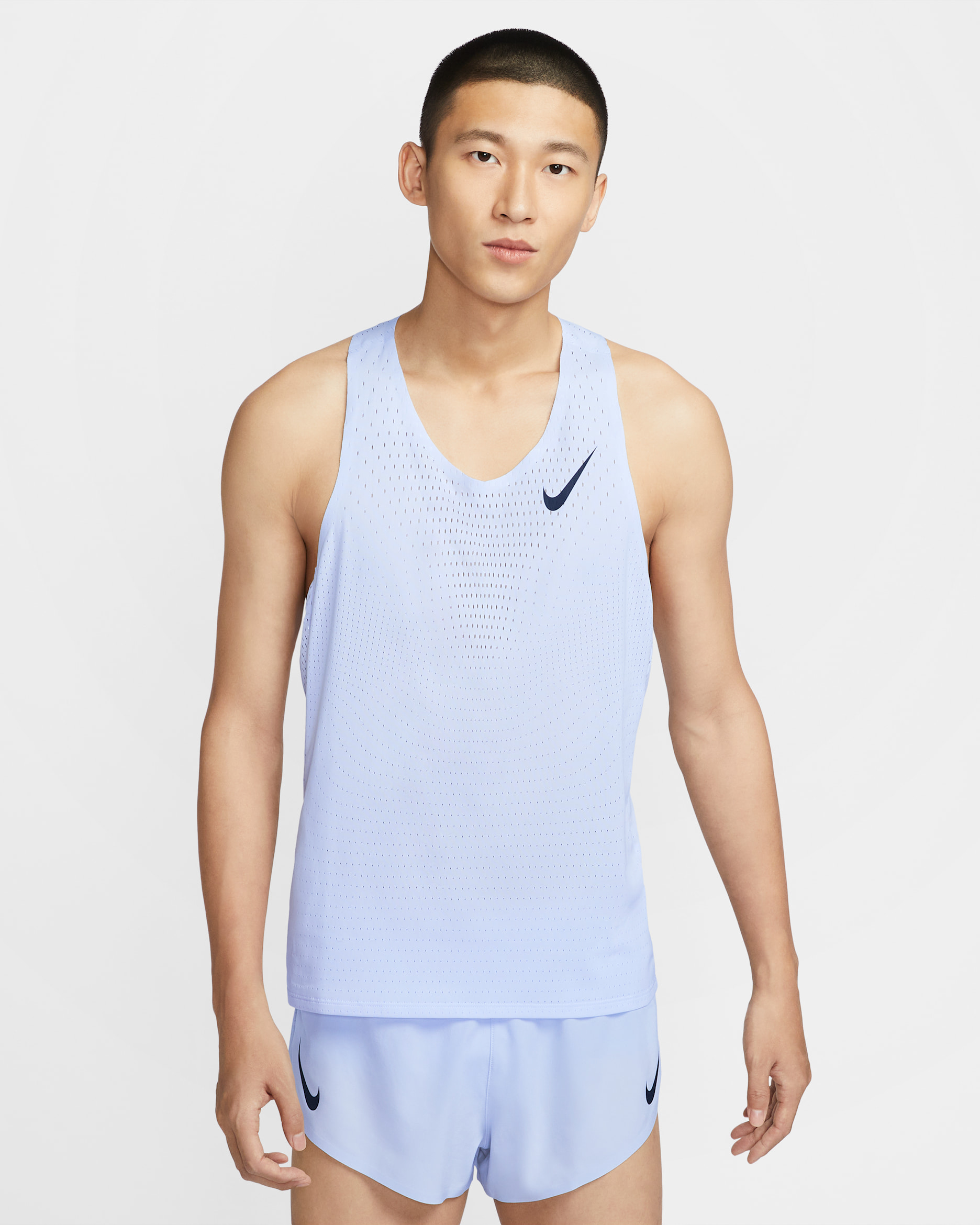 Nike AeroSwift Men's Dri-FIT ADV Running Vest - Football Grey/Dark Obsidian