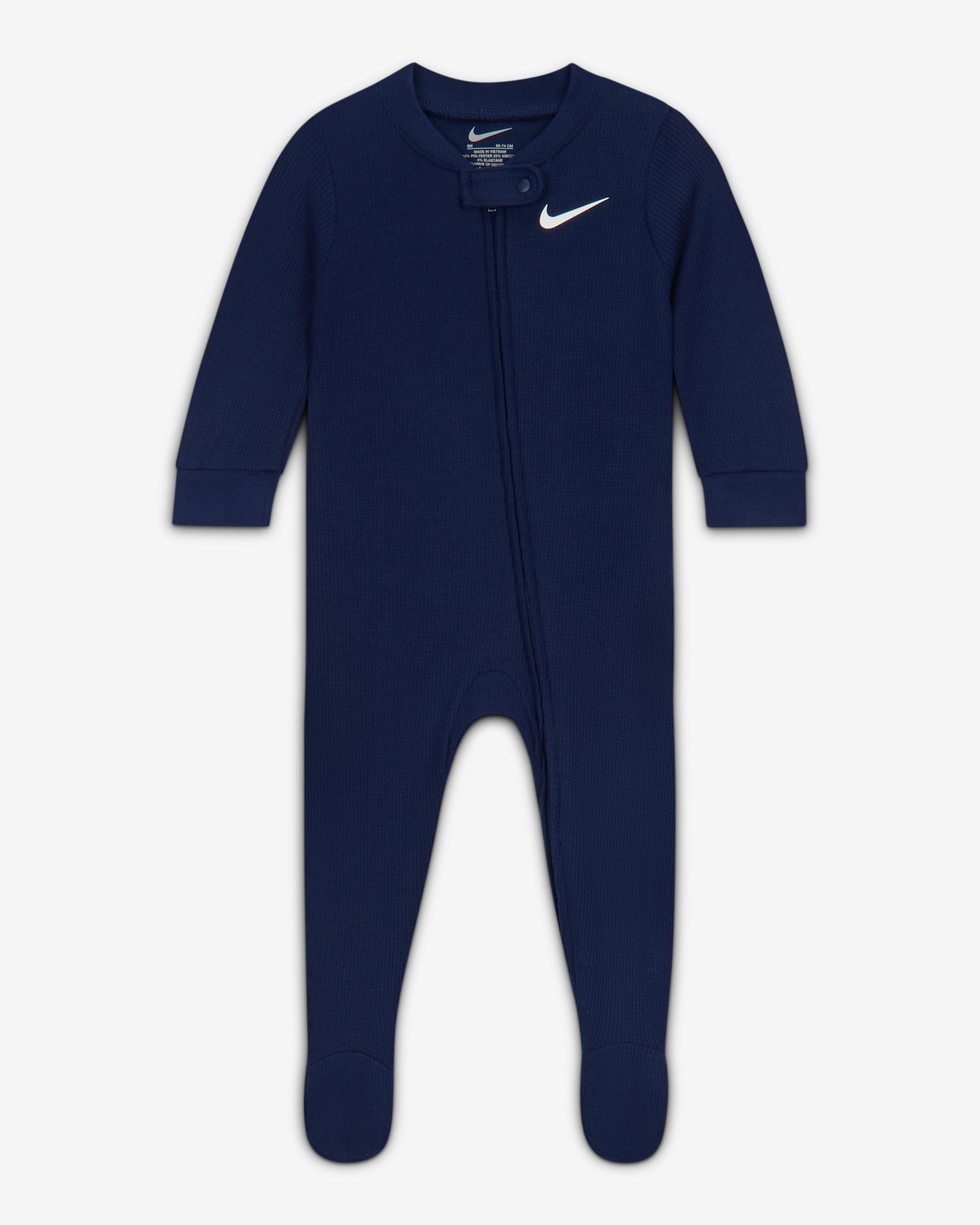 Nike Baby Viscose Waffle Knit Footed Coverall - Midnight Navy