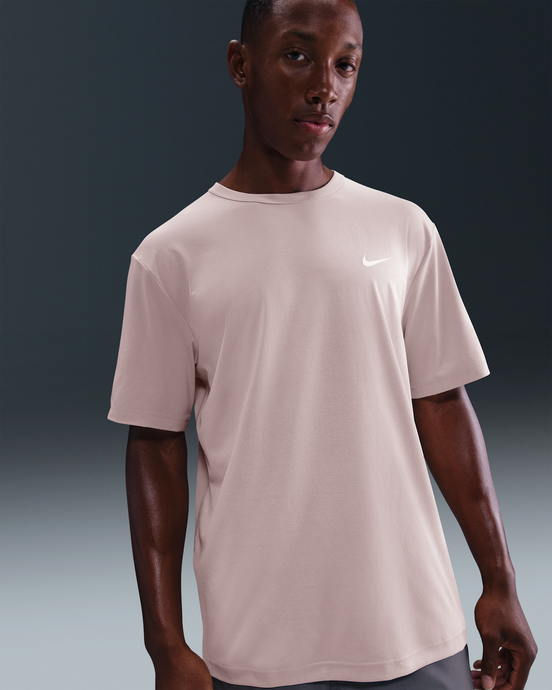 Nike Hyverse Men's Dri-FIT UV Short-sleeve Versatile Top - Silt Red/White