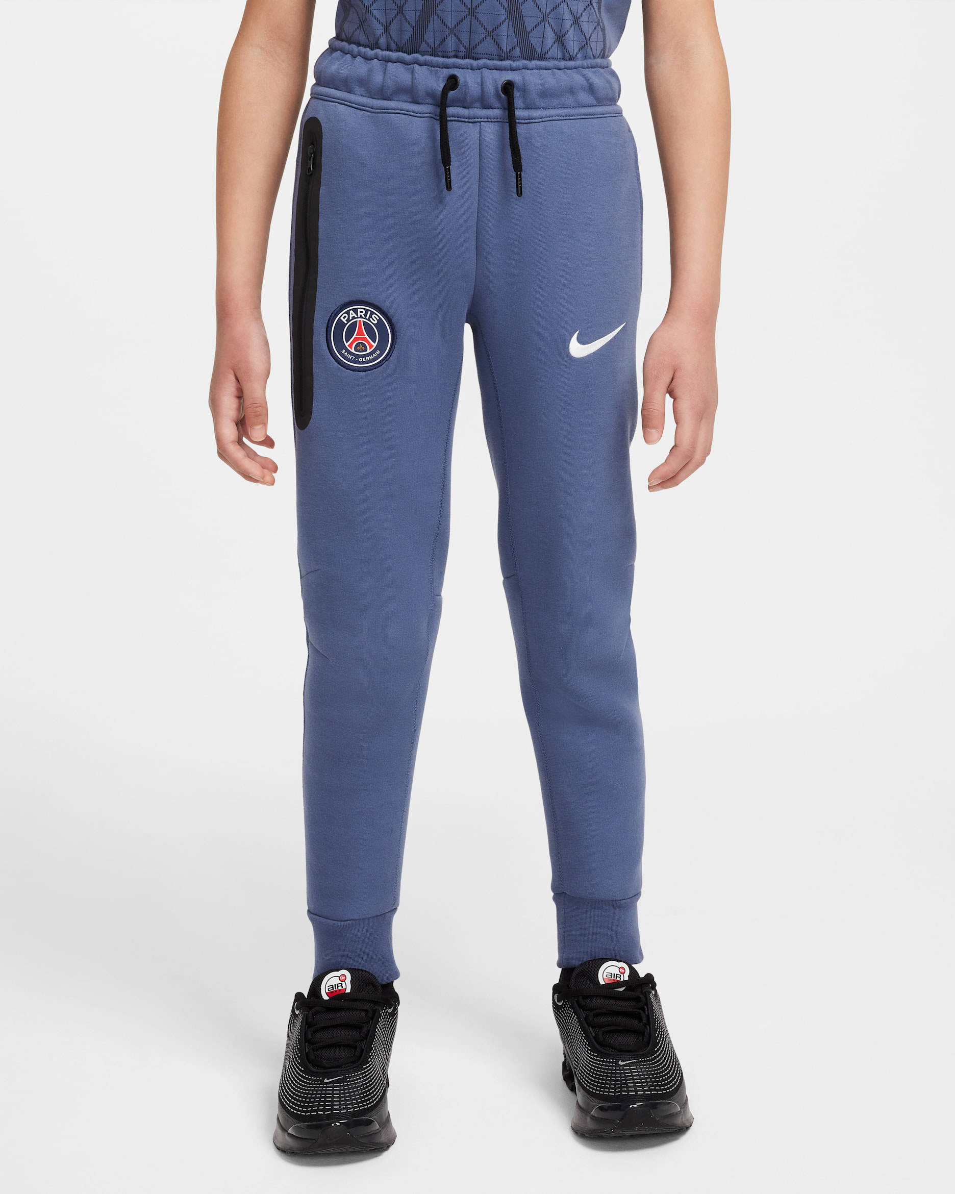 Fleecebyxor Paris Saint-Germain Tech Nike Football för ungdom (killar) - Diffused Blue/Vit