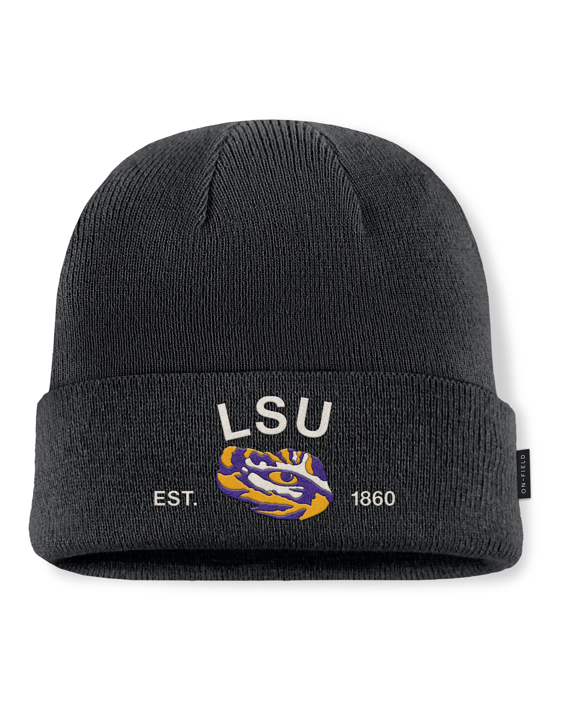 Gorro con dobladillo universitario Nike para hombre LSU 2025 Military Appreciation - Negro