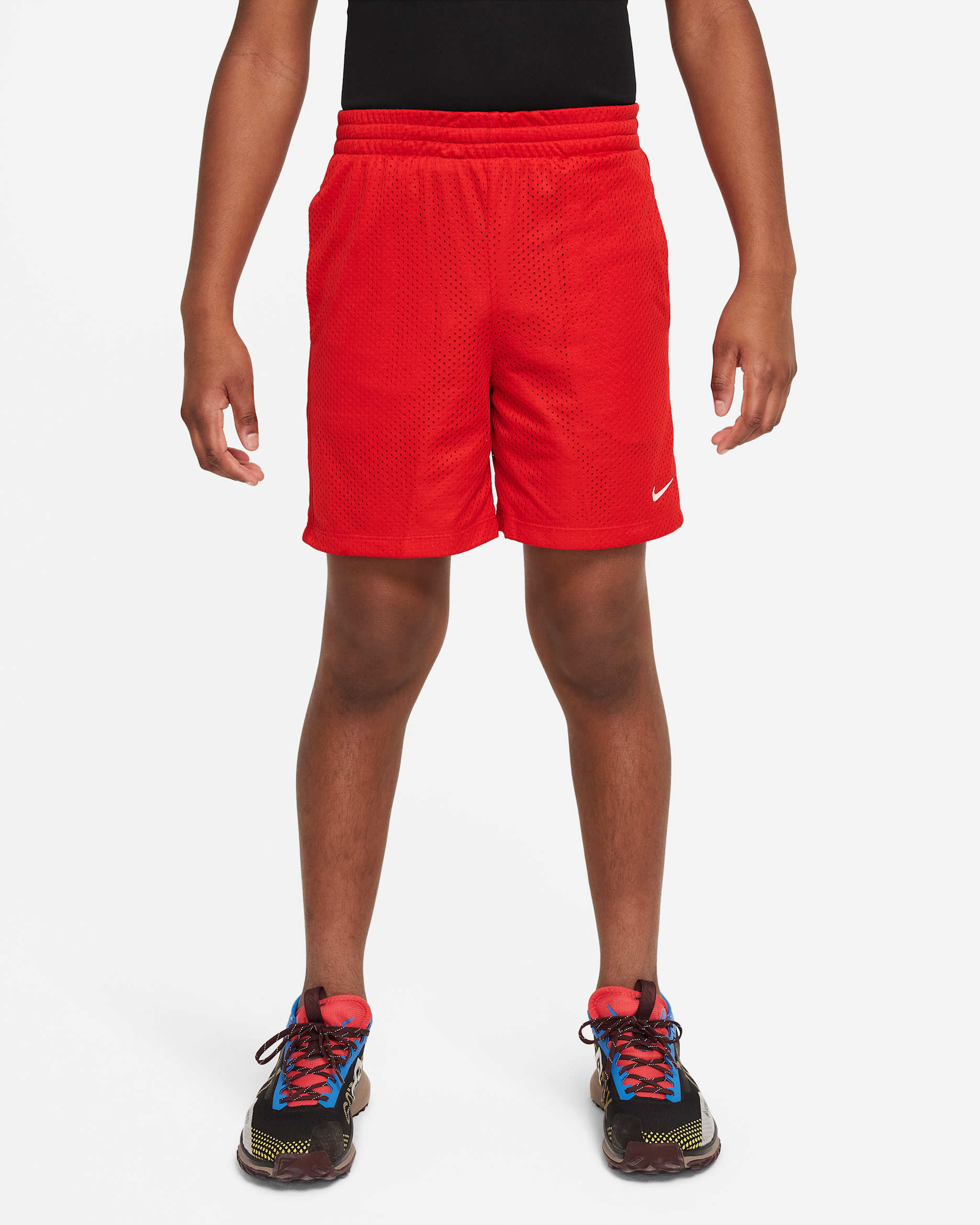 Nike Multi Big Kids' (Boys') Dri-FIT Mesh Shorts - University Red/White