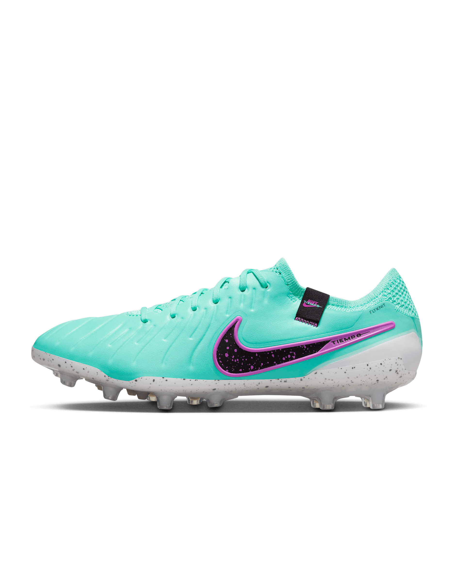 Nike Tiempo Legend 10 Elite 人工長草草皮低筒足球釘鞋 - Hyper Turquoise/Fuchsia Dream/黑色
