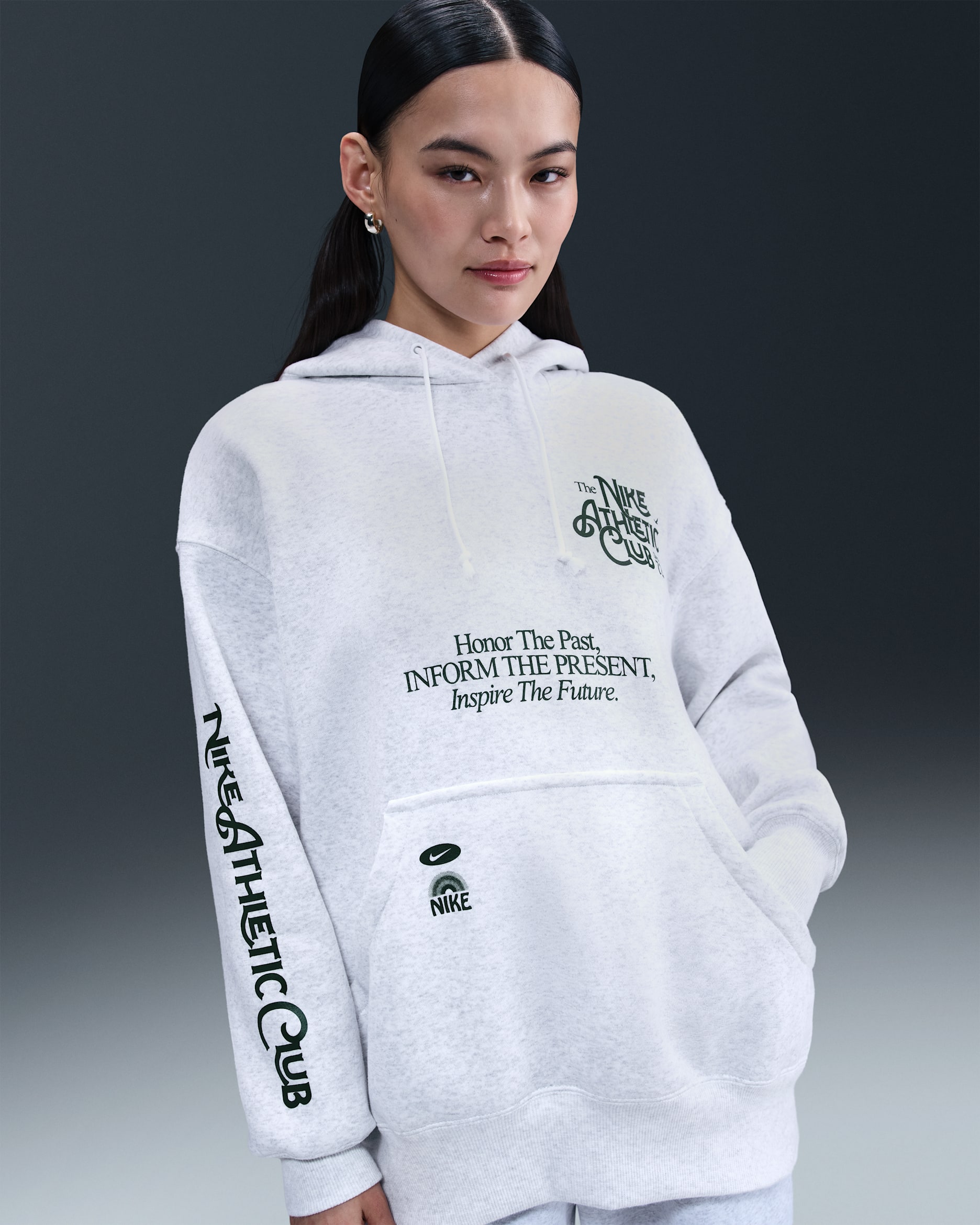 Nike Sportswear Phoenix Fleece Women's Oversized Pullover Hoodie - Birch Heather/Fir