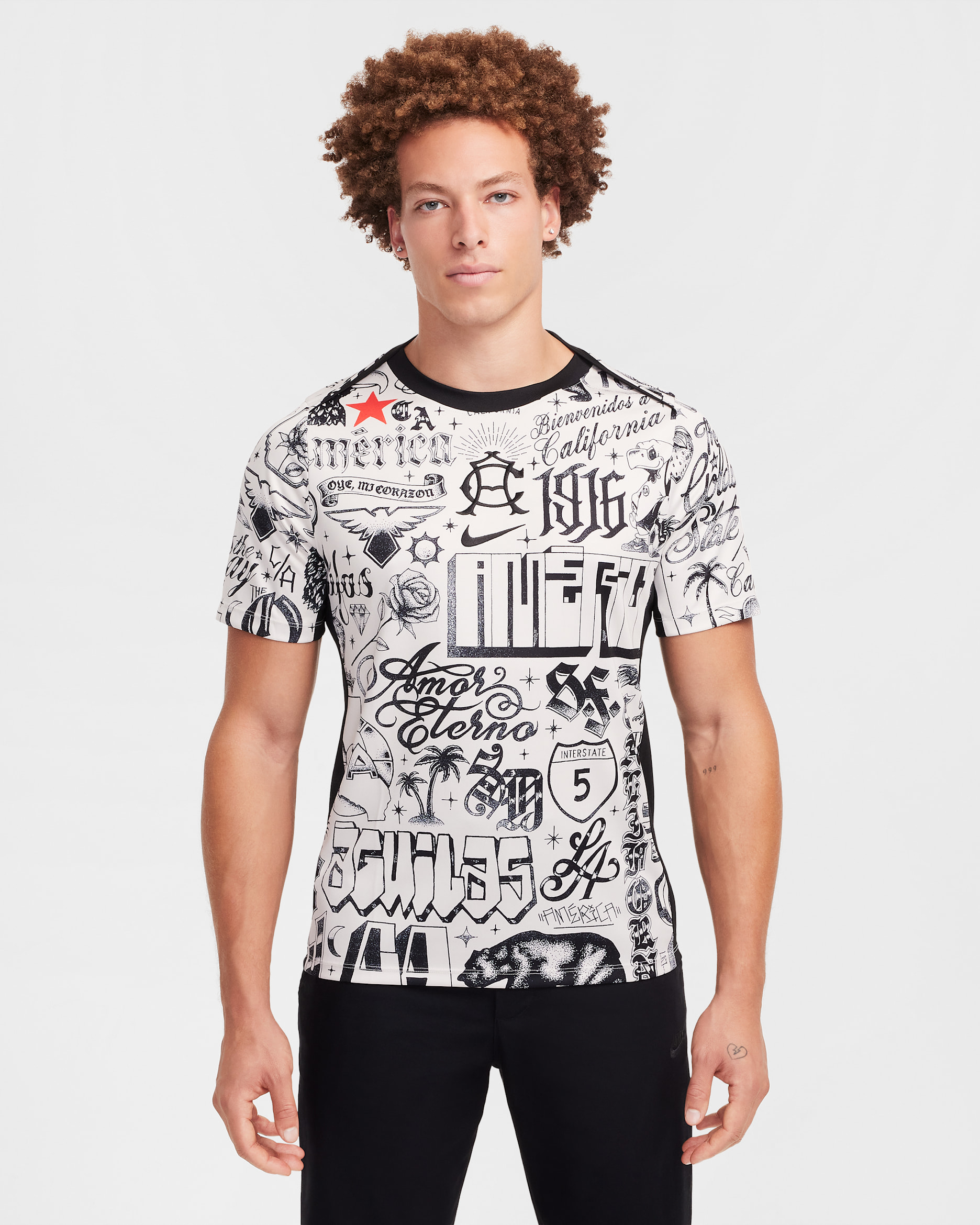 Club América Academy Pro SE Nike Dri-FIT kortermet fotballtrøye for oppvarming til herre - Light Orewood Brown/Svart/Svart