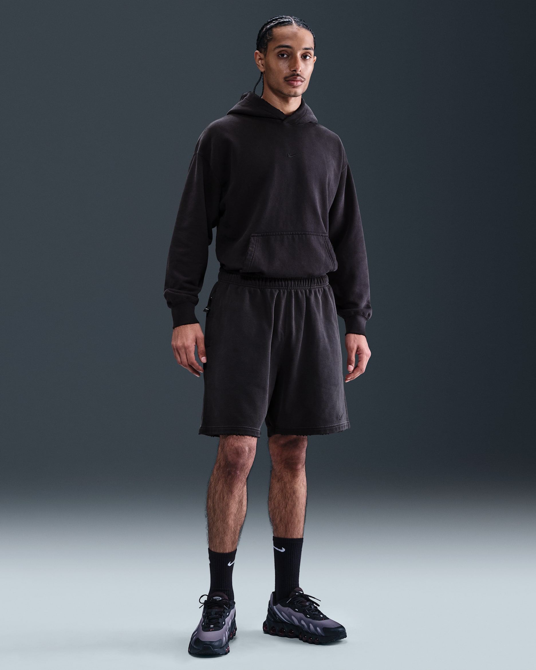 Nike Solo Swoosh Men's French Terry Shorts - Black/Black