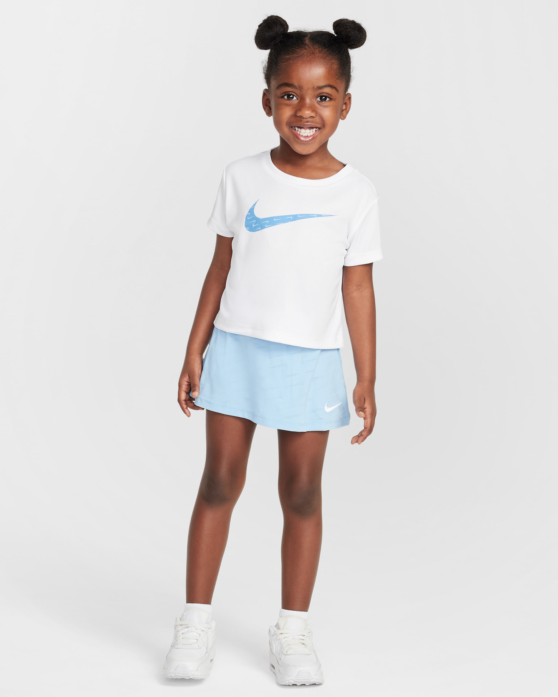 Conjunto de dos piezas de scooter de malla Swoosh Motion infantil Nike Dri-FIT - Azul psíquico