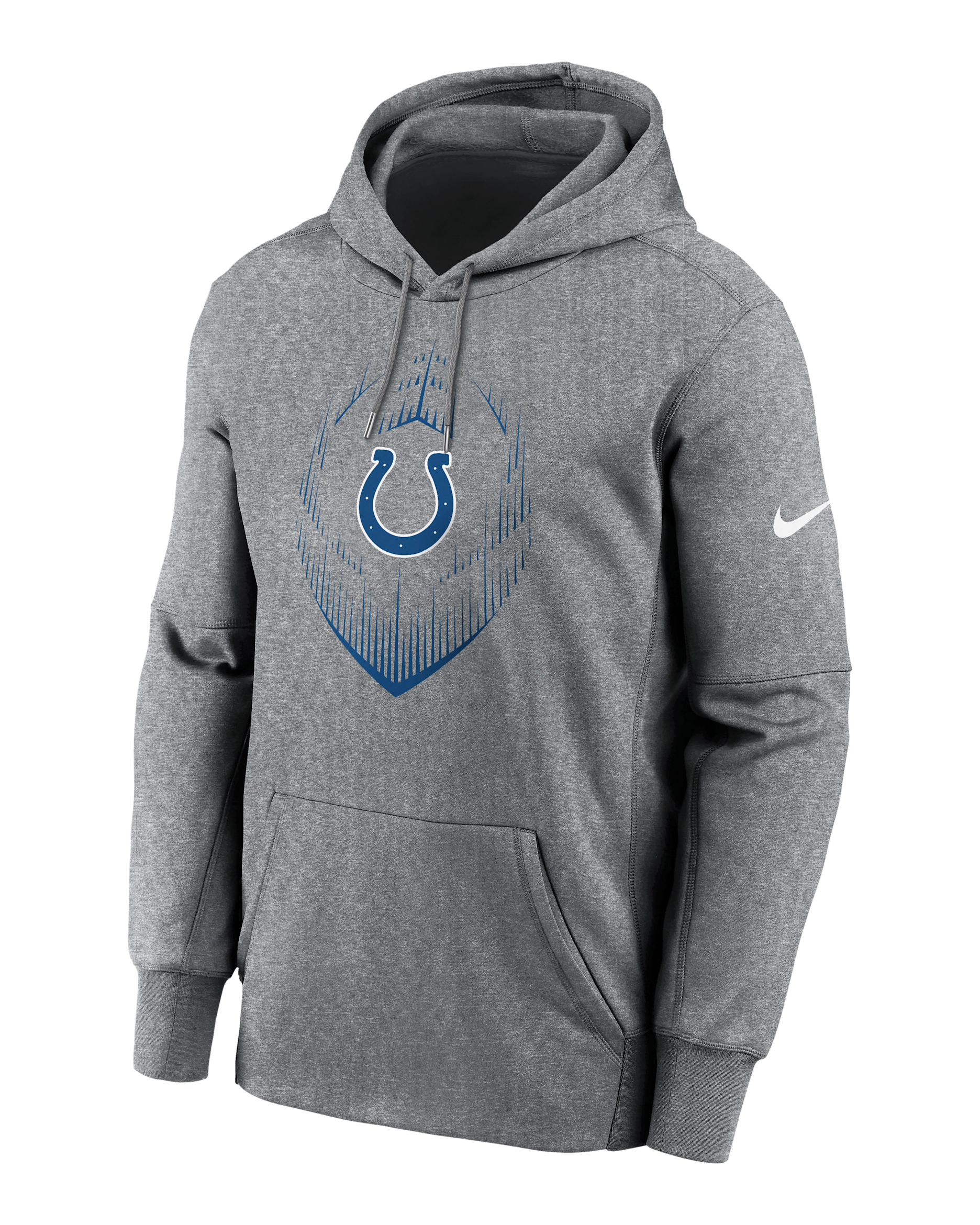 Sudadera con gorro sin cierre Nike Therma de la NFL para hombre Indianapolis Colts Icon - Gris jaspeado