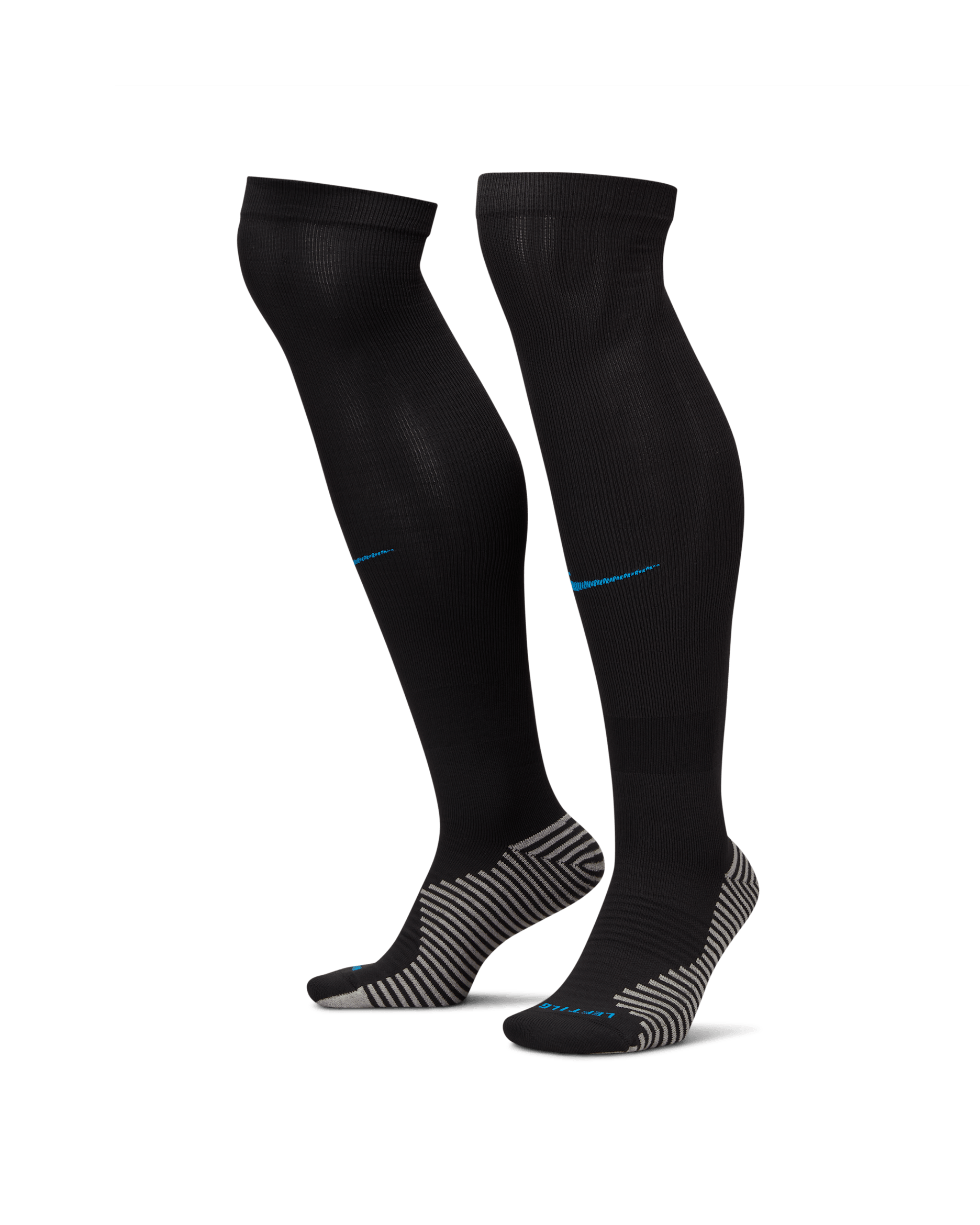 England Strike Home Nike Dri-FIT Football Knee-High Socks - Black/Light Photo Blue