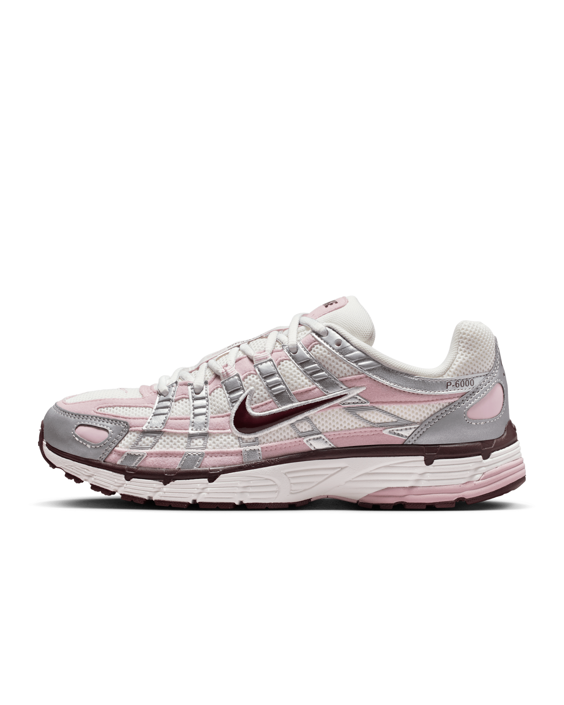 Nike P-6000 Women's Shoes - Summit White/Metallic Silver/Burgundy Crush/Plum Chalk